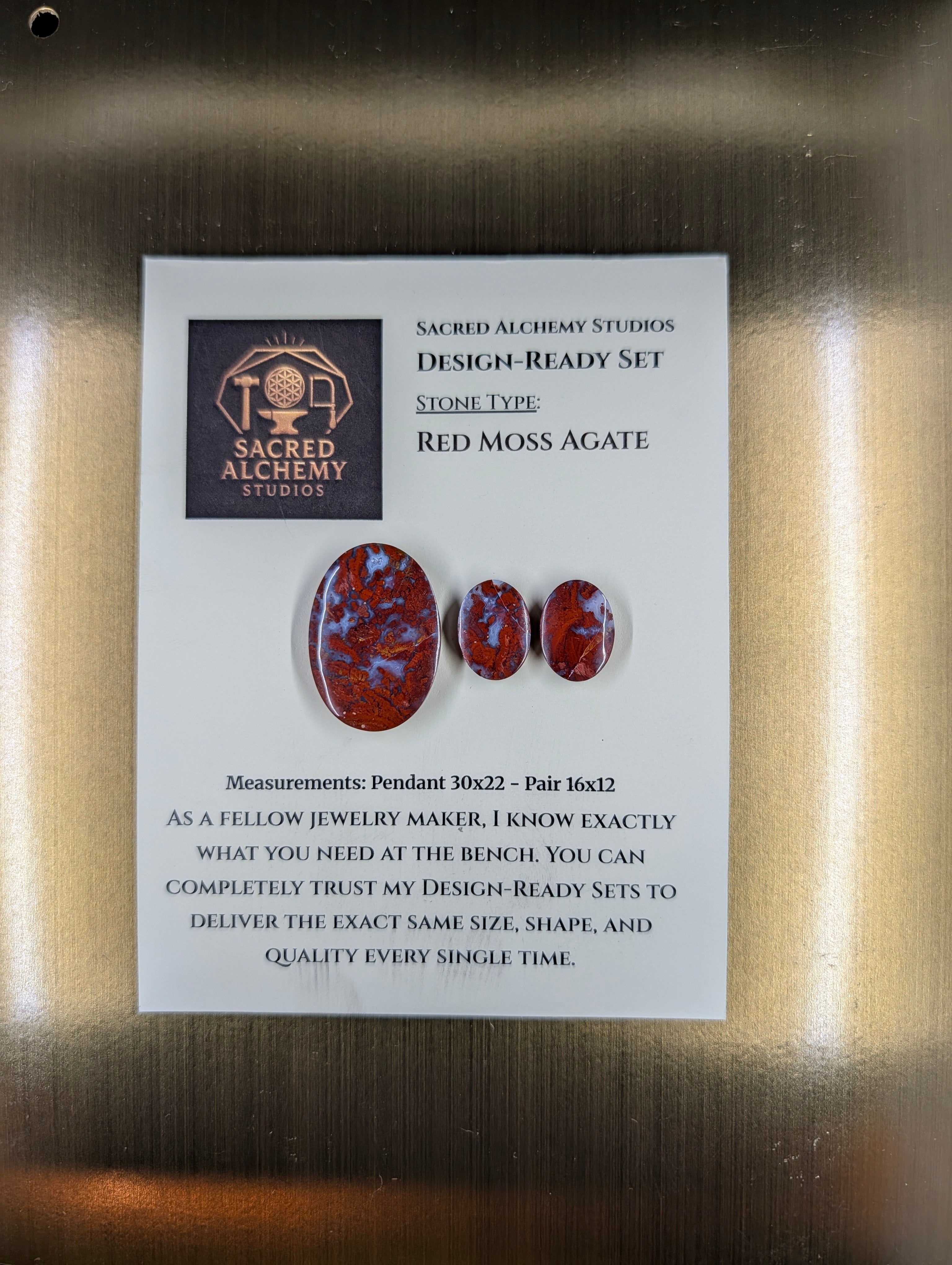Oval Shape - Red Moss Agate - Design-Ready Sets by Sacred Alchemy Studios
