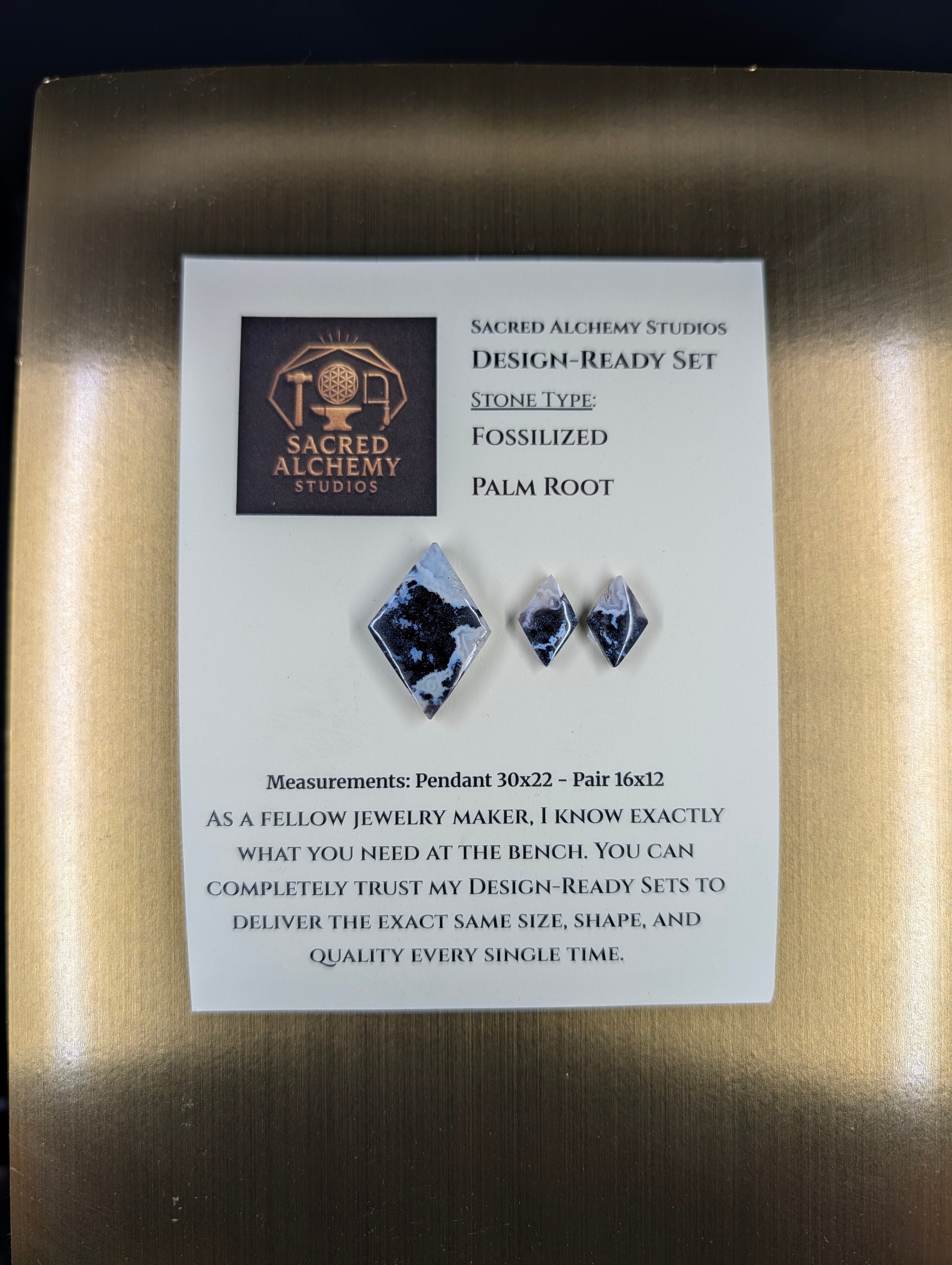 Rhombus Shape - Fossilized Palm Root - Design-Ready Set
