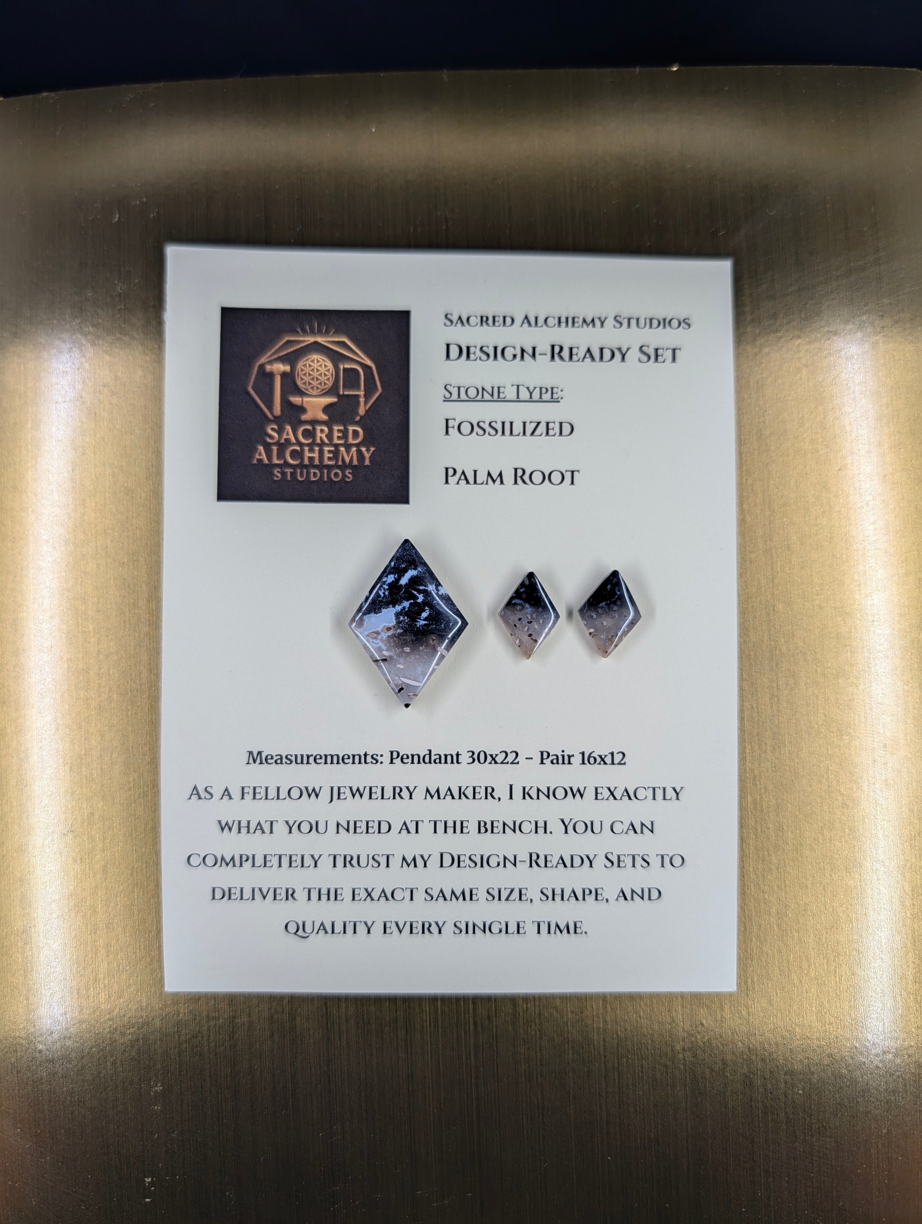 Rhombus Shape - Fossilized Palm Root - Design-Ready Set