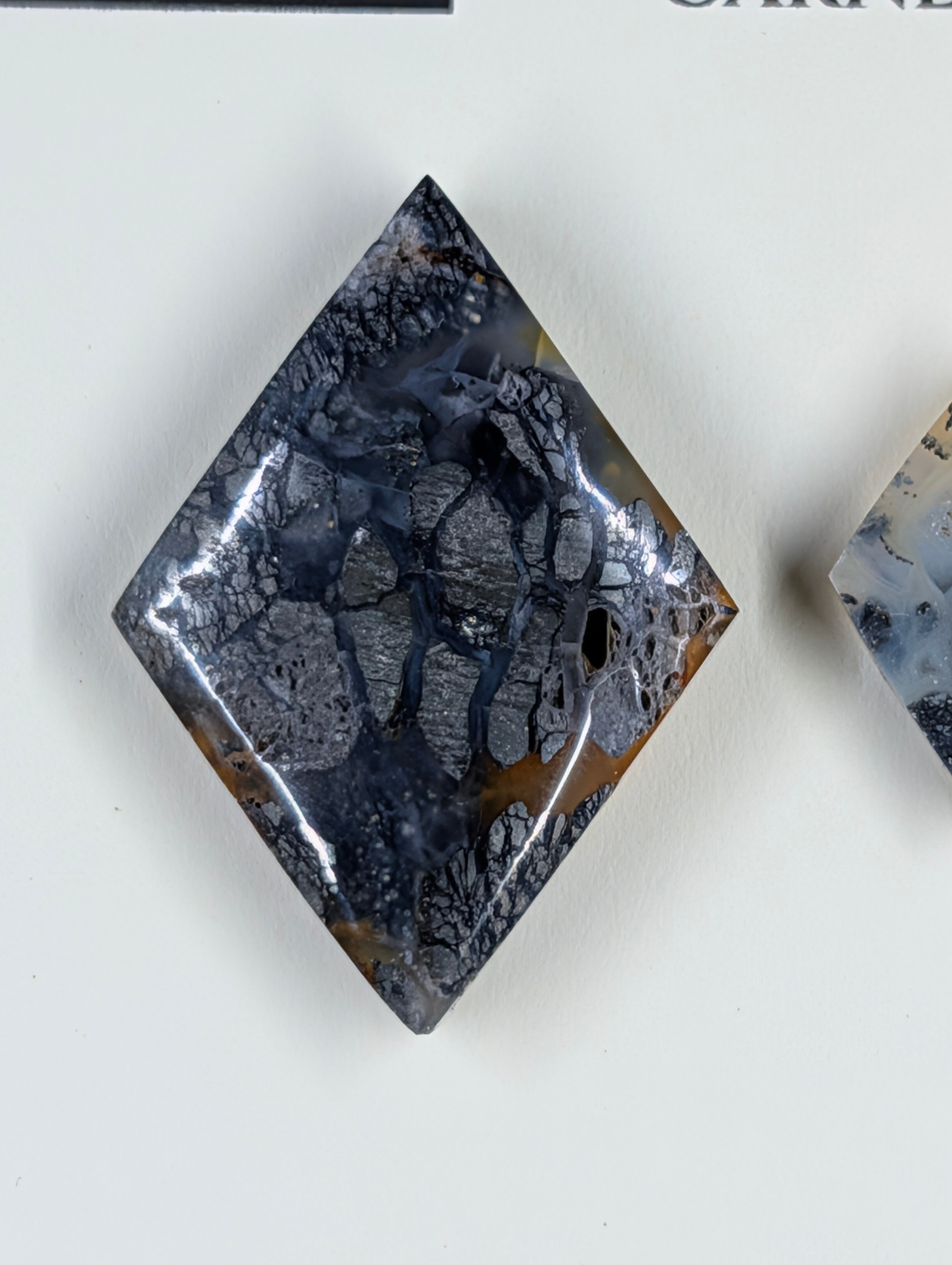 Rhombus Shape - Marcasite in Agate - Sacred Alchemy Select - Design-Ready Set
