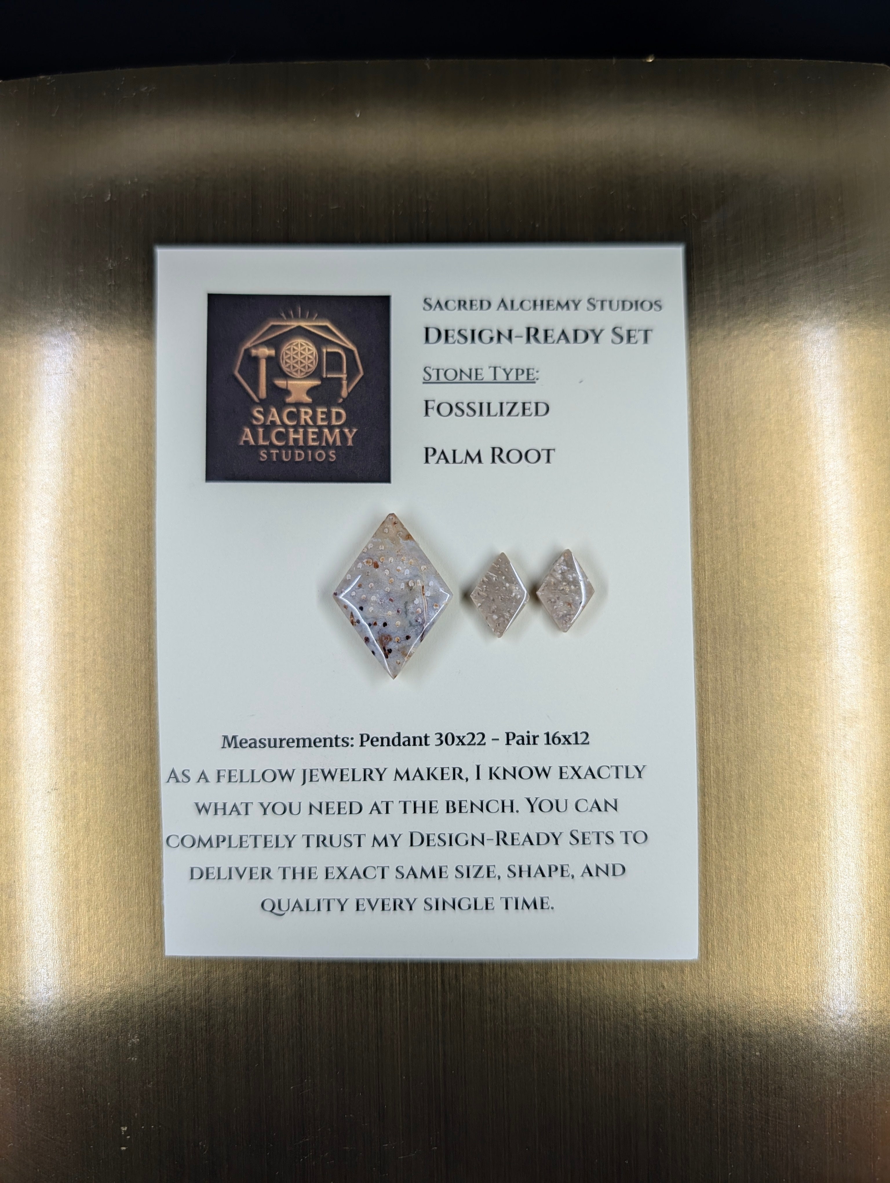 Rhombus Shape - Fossilized Palm Root - Design-Ready Set