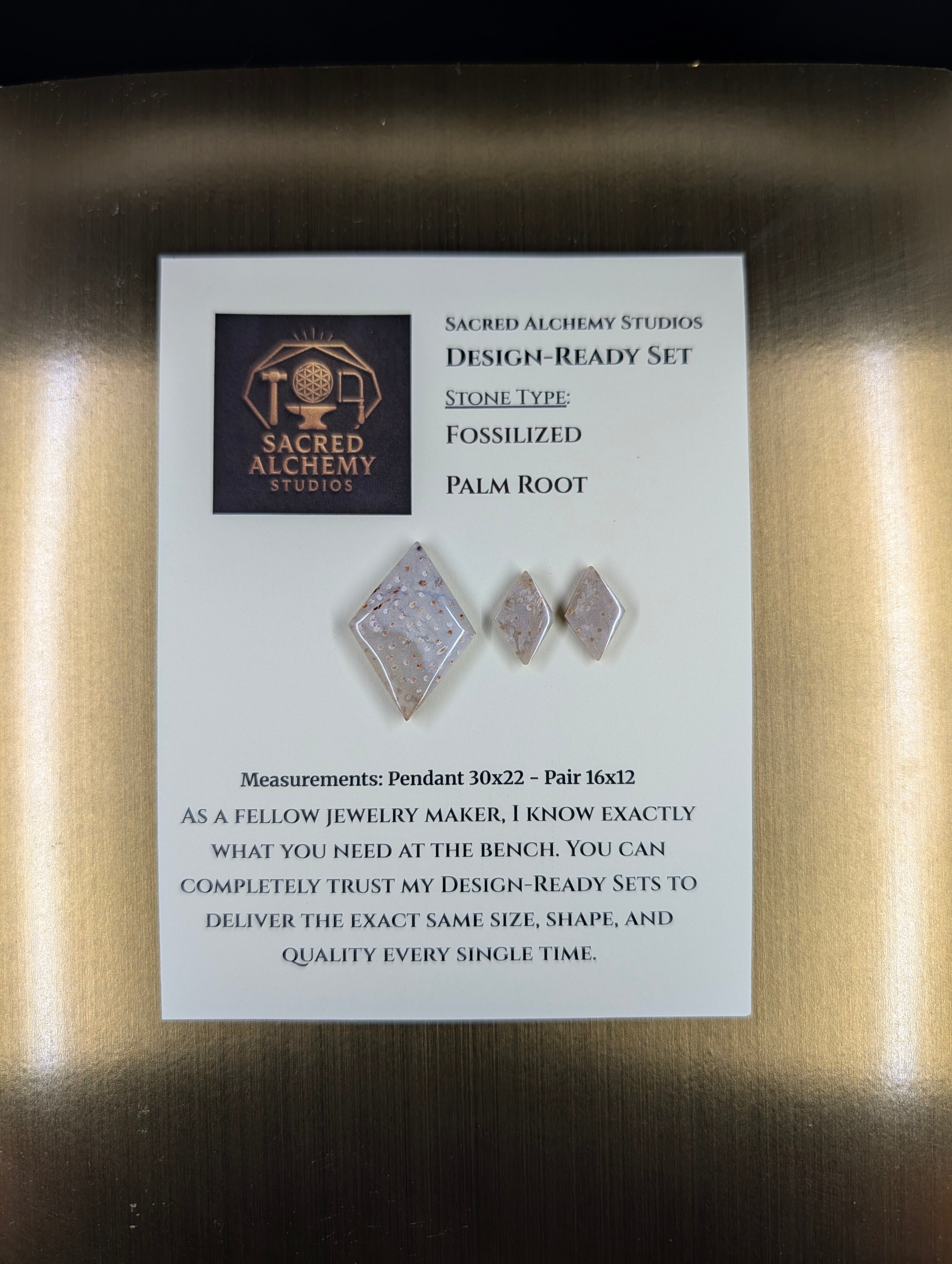 Rhombus Shape - Fossilized Palm Root - Design-Ready Set
