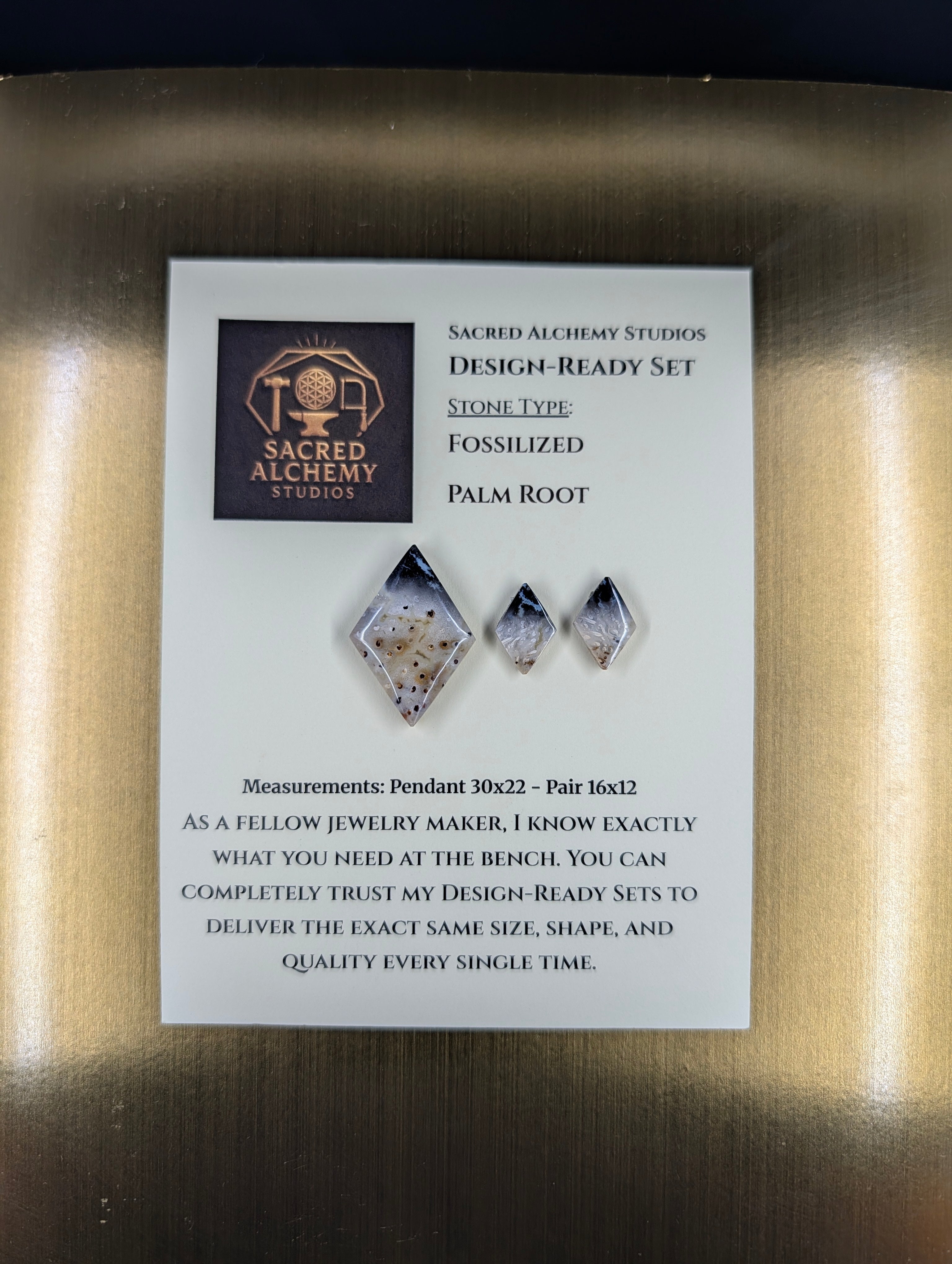 Rhombus Shape - Fossilized Palm Root - Design-Ready Set