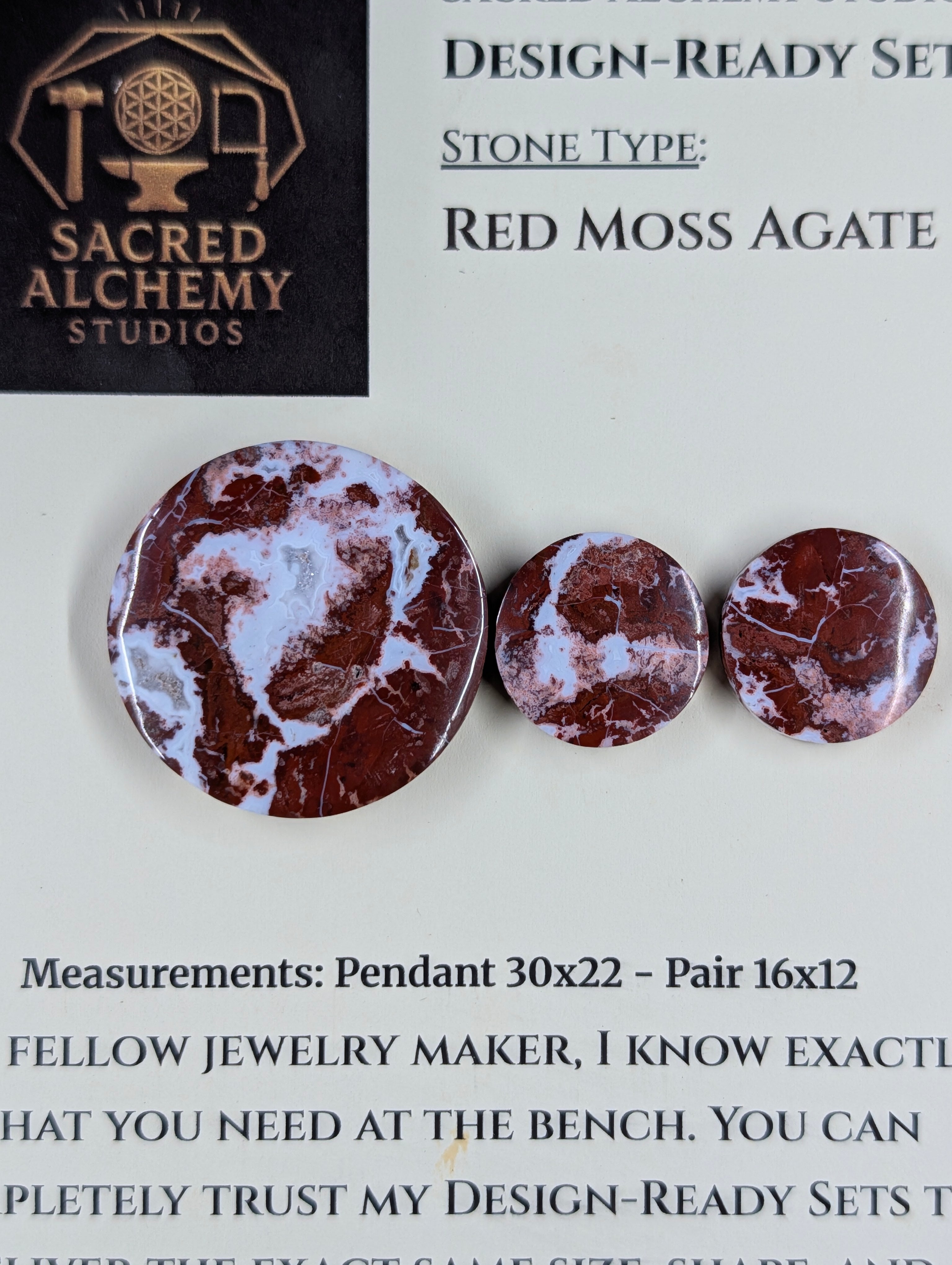 Circle Shape - Red Moss Agate - Design-Ready Sets