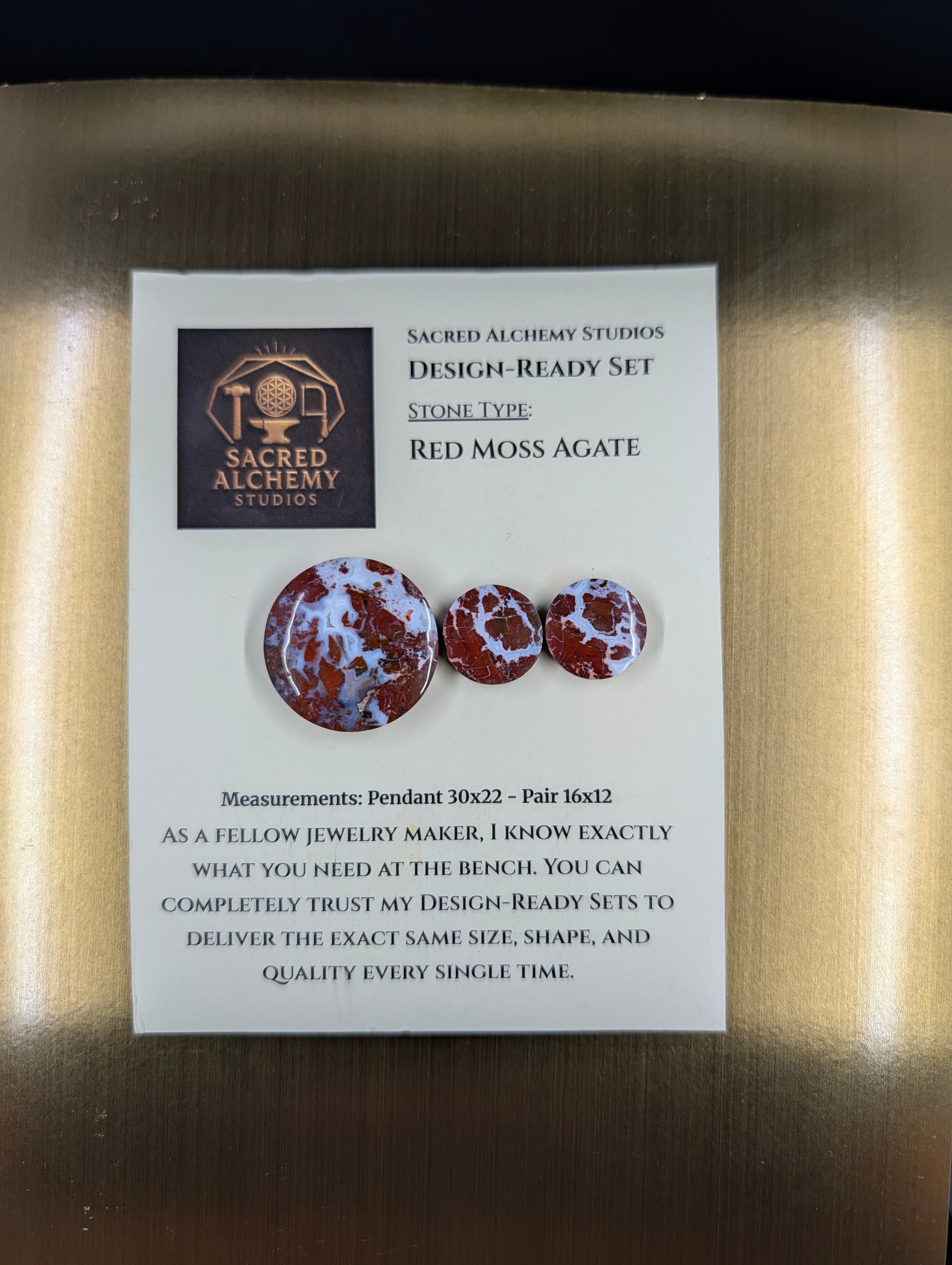 Circle Shape - Red Moss Agate - Design-Ready Sets