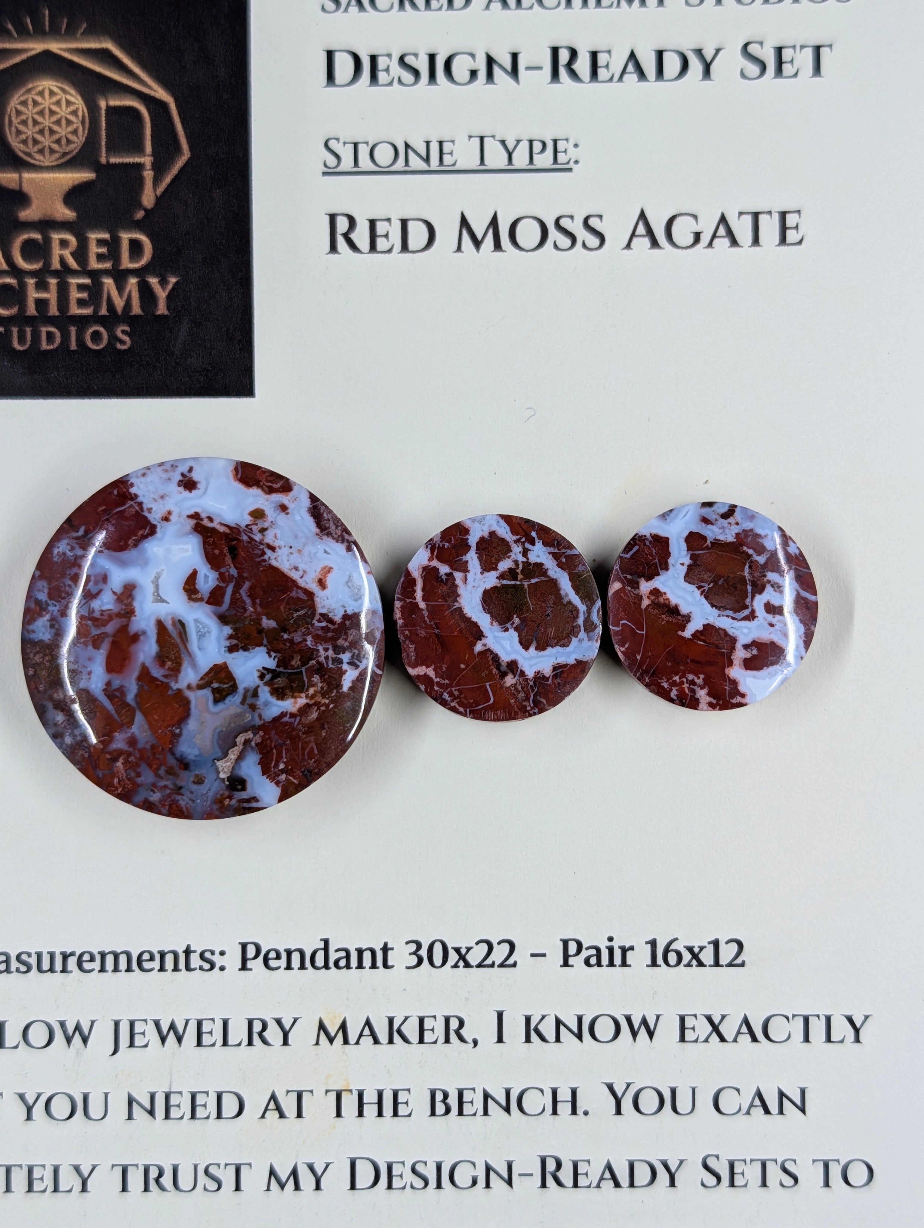 Circle Shape - Red Moss Agate - Design-Ready Sets