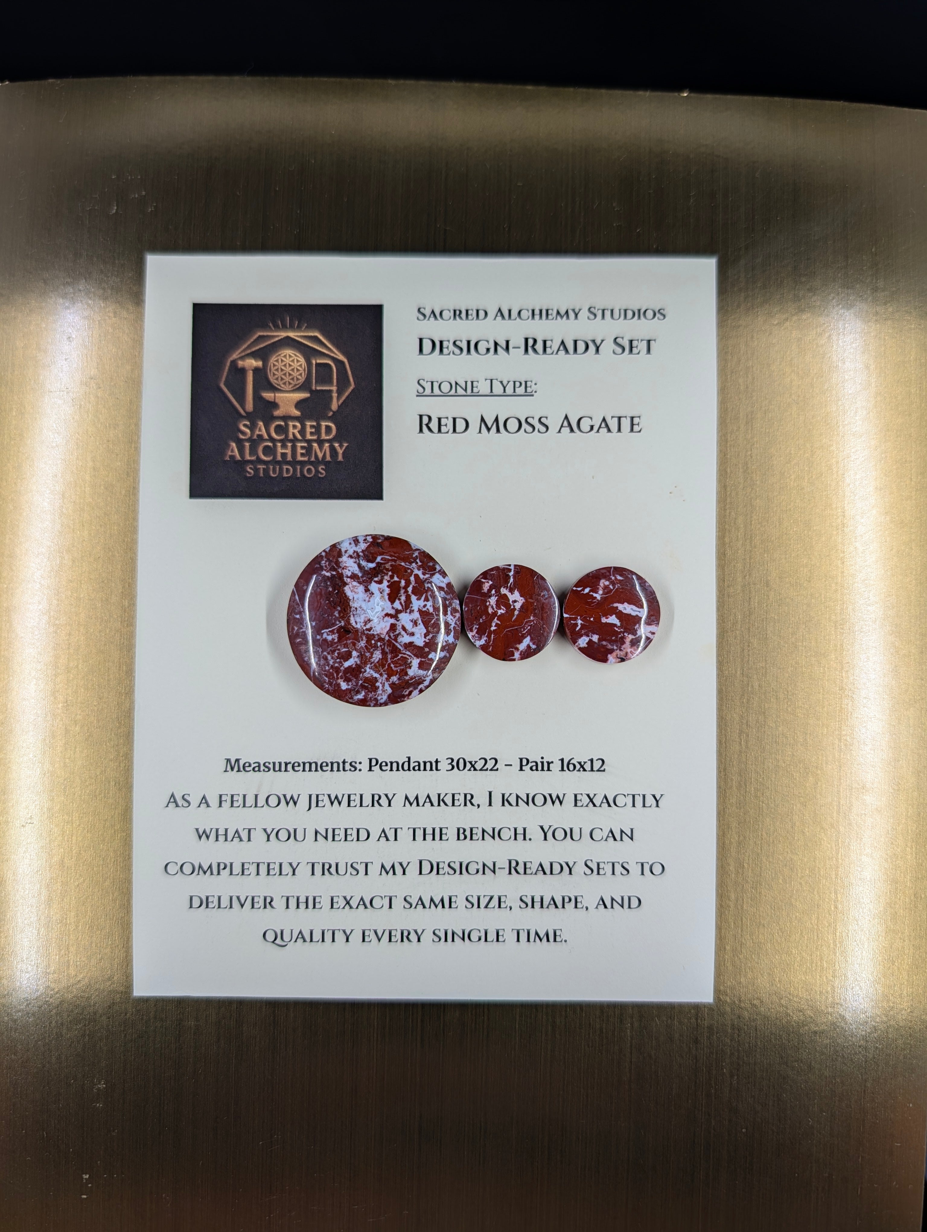 Circle Shape - Red Moss Agate - Design-Ready Sets