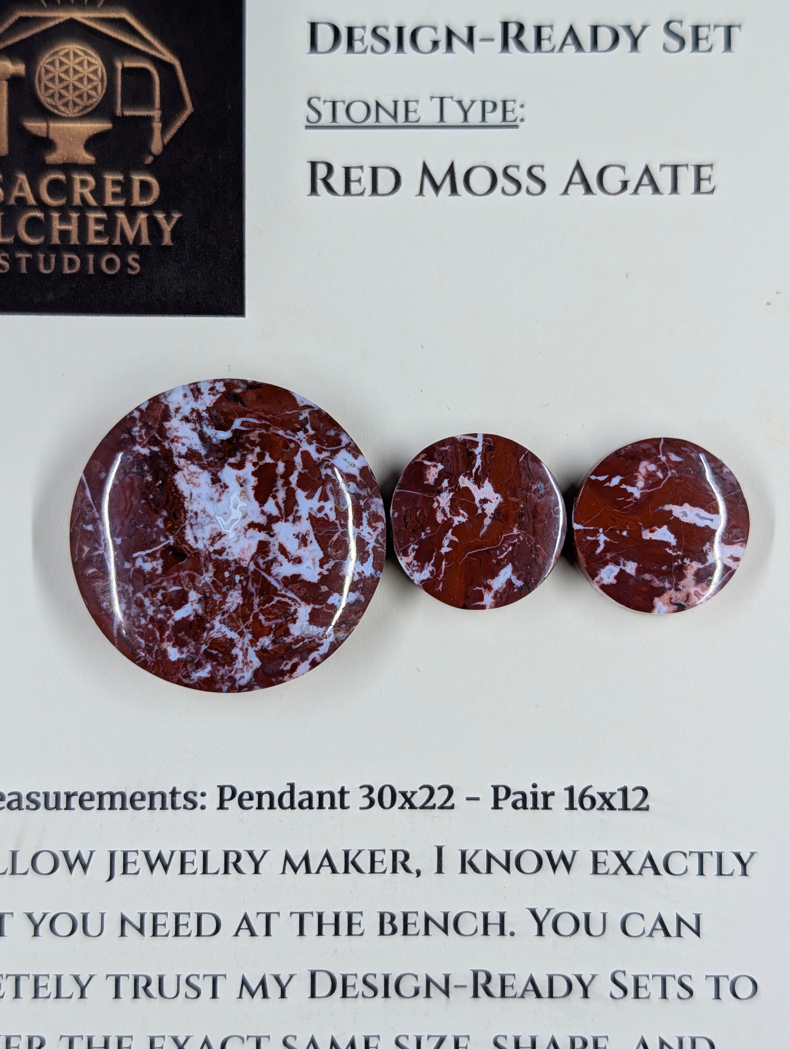 Circle Shape - Red Moss Agate - Design-Ready Sets