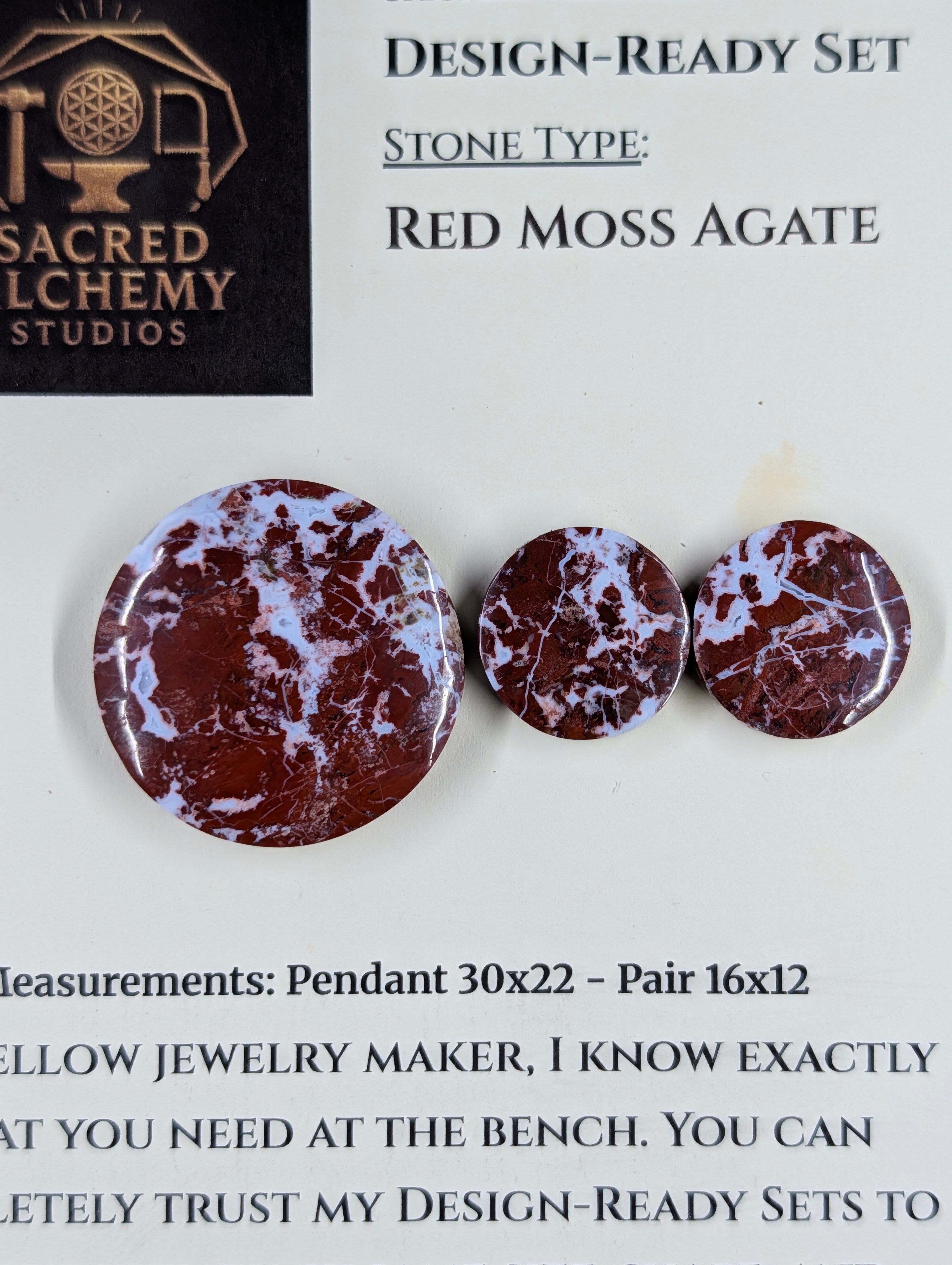 Circle Shape - Red Moss Agate - Design-Ready Sets