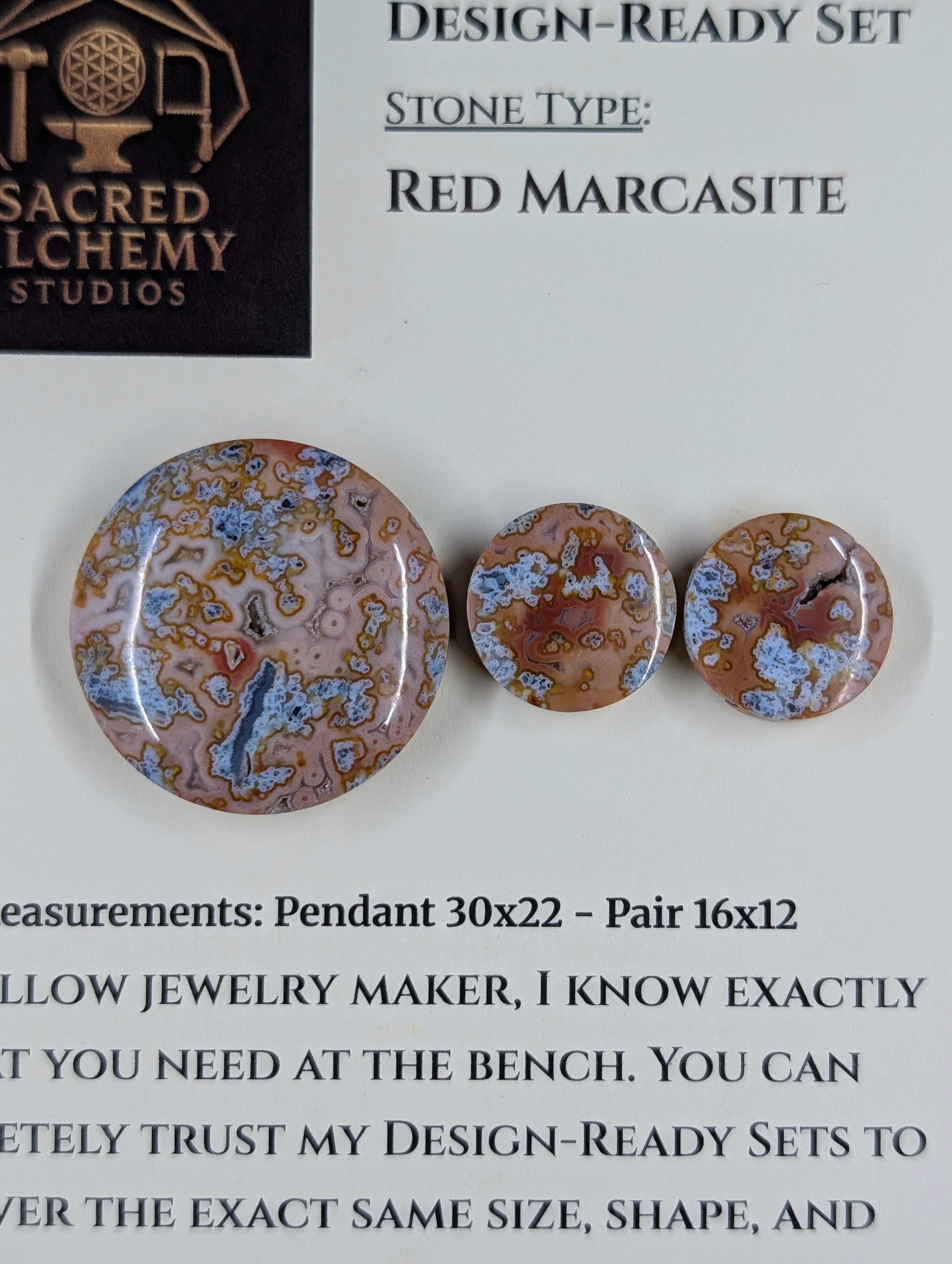 Circle Shape - Red Marcasite - Design-Ready Set
