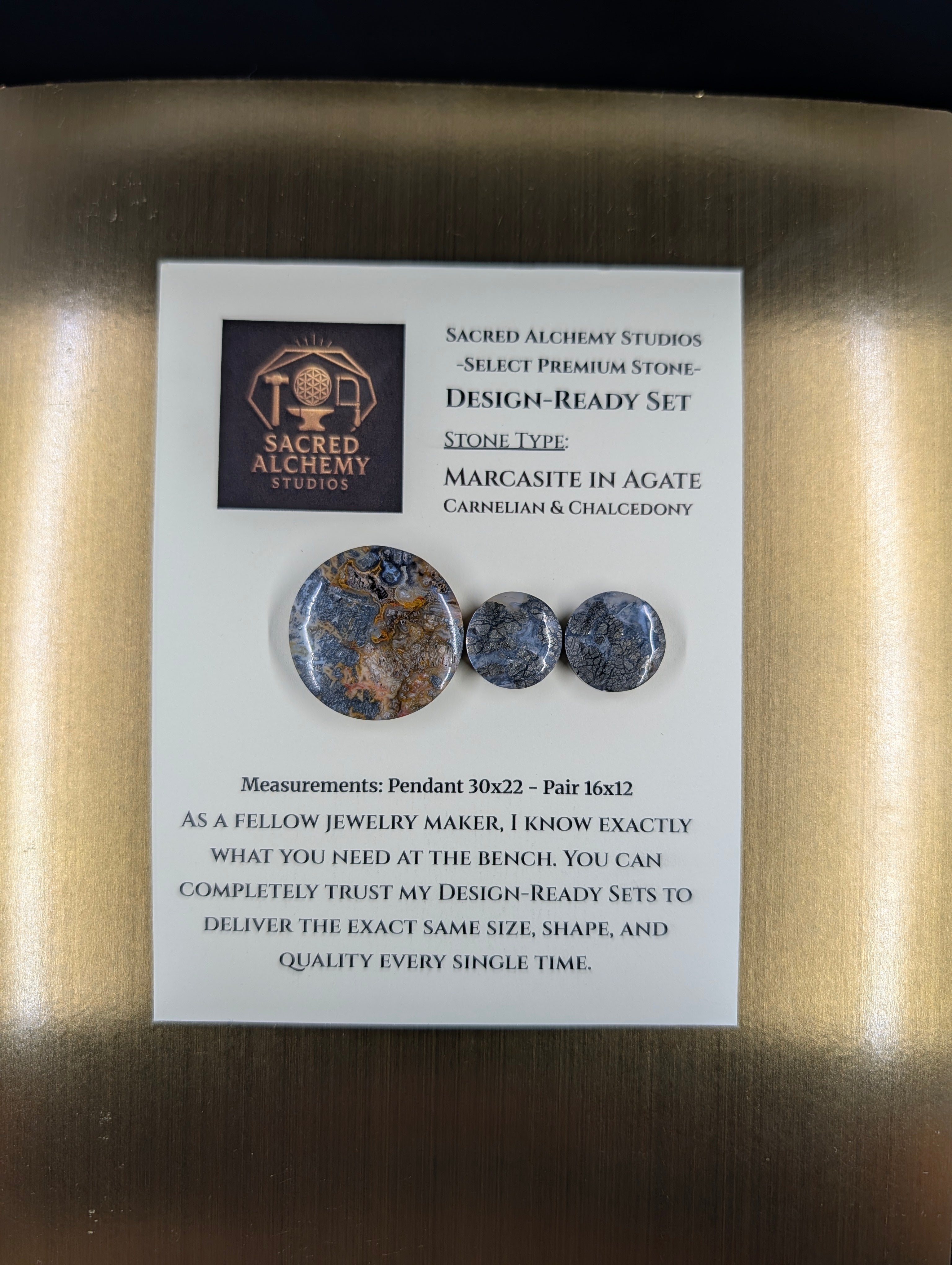 Circle Shape - Marcasite in Agate - Sacred Alchemy Select - Design-Ready Set
