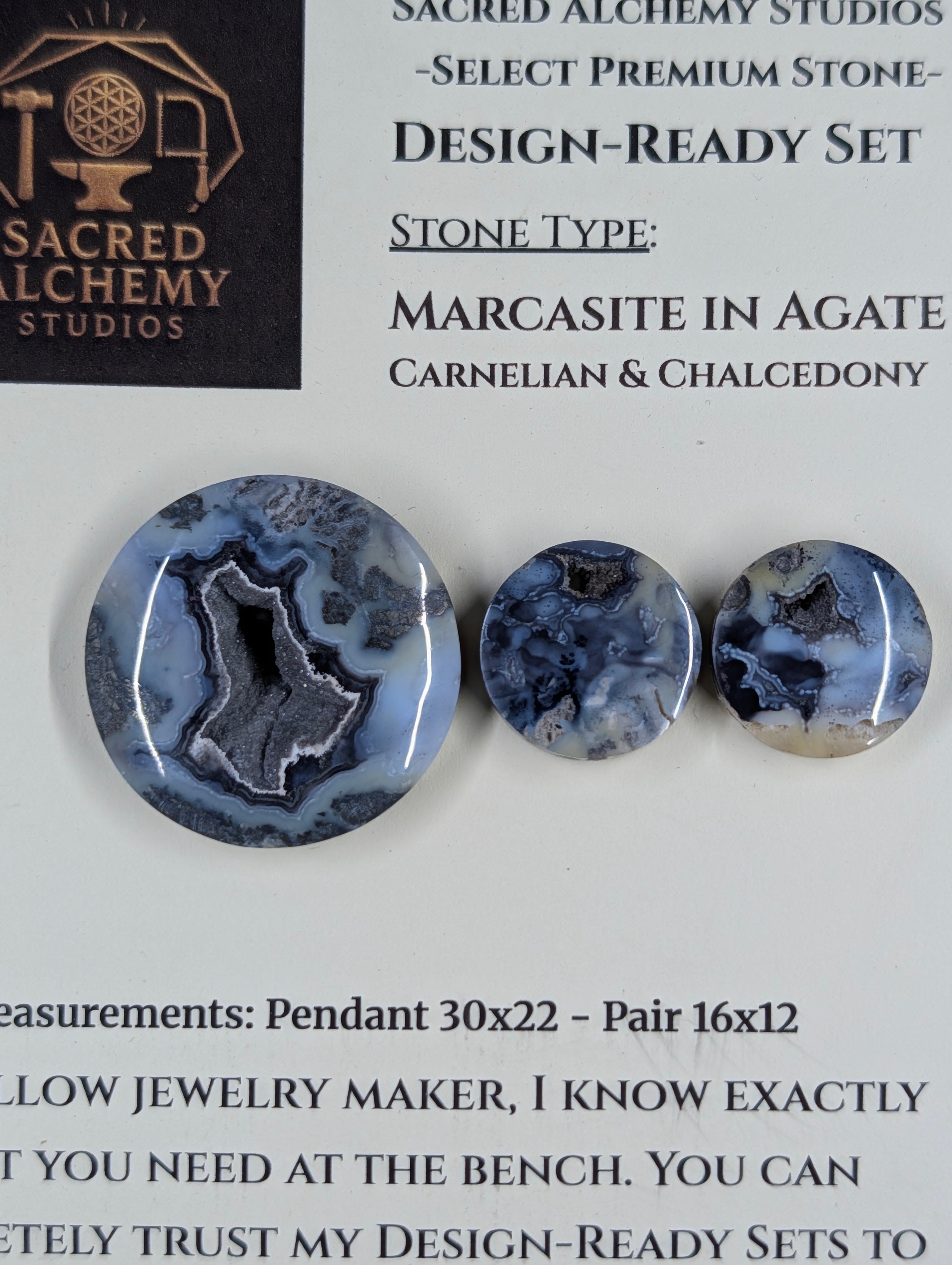 Circle Shape - Marcasite in Agate - Sacred Alchemy Select - Design-Ready Set