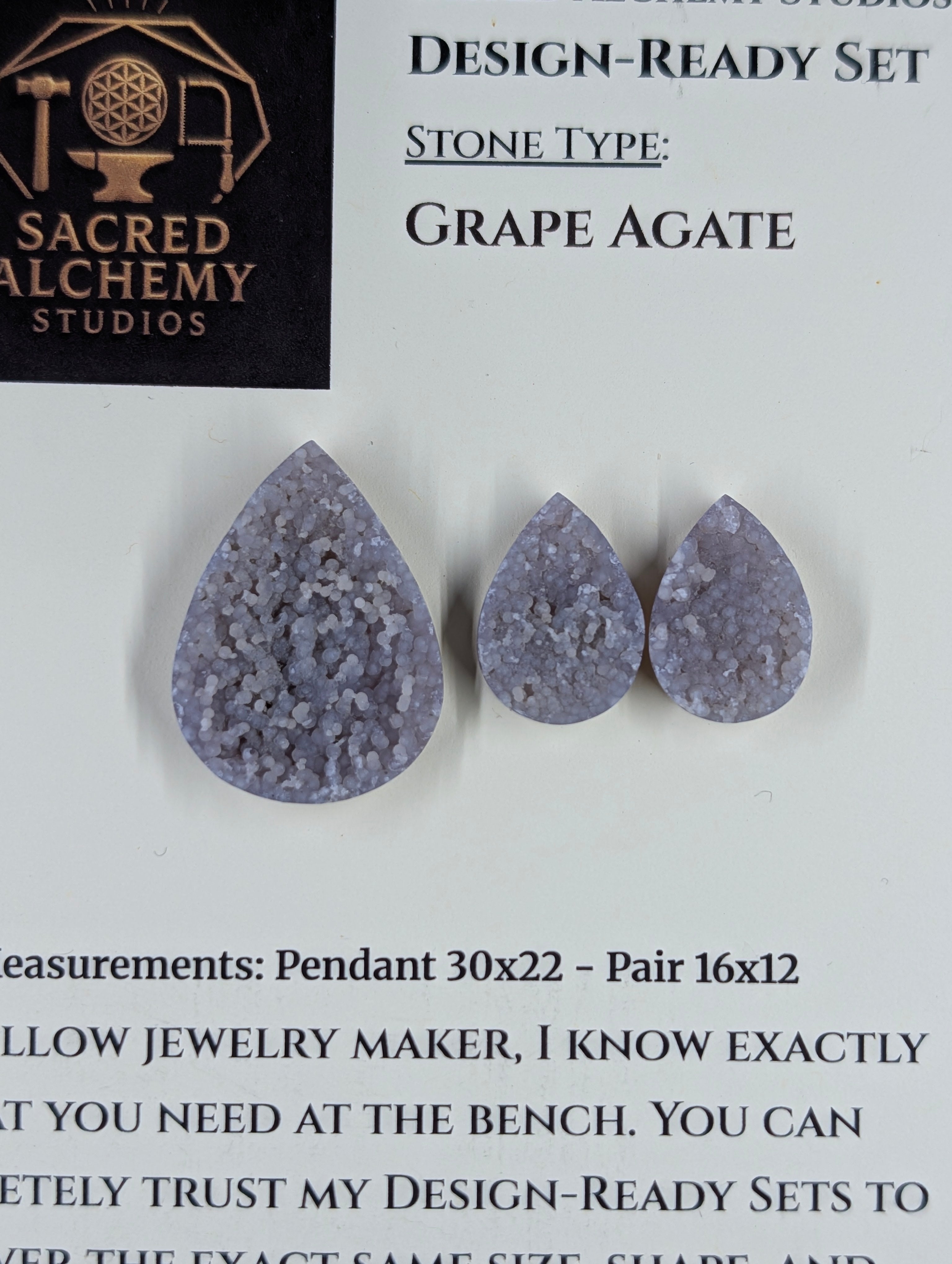 Tear Shape - Grape Agate - Botryoidal - Design-Ready Set