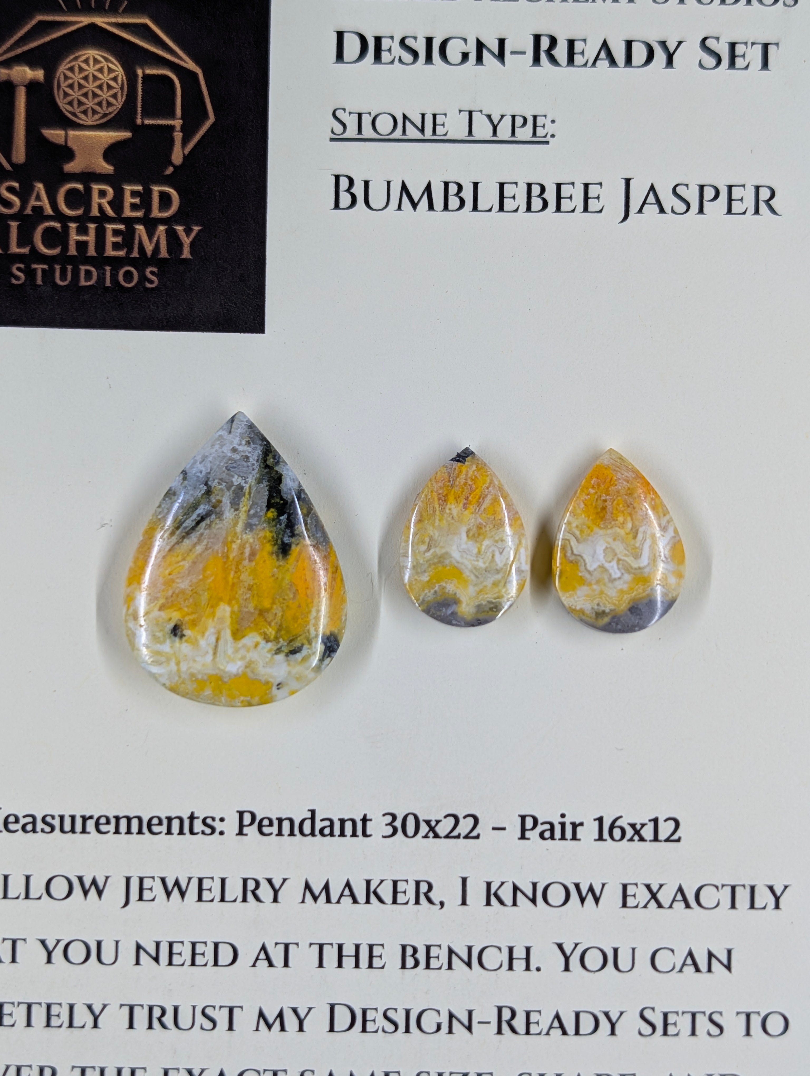 Tear Shape - Bumblebee Jasper - Design-Ready Set