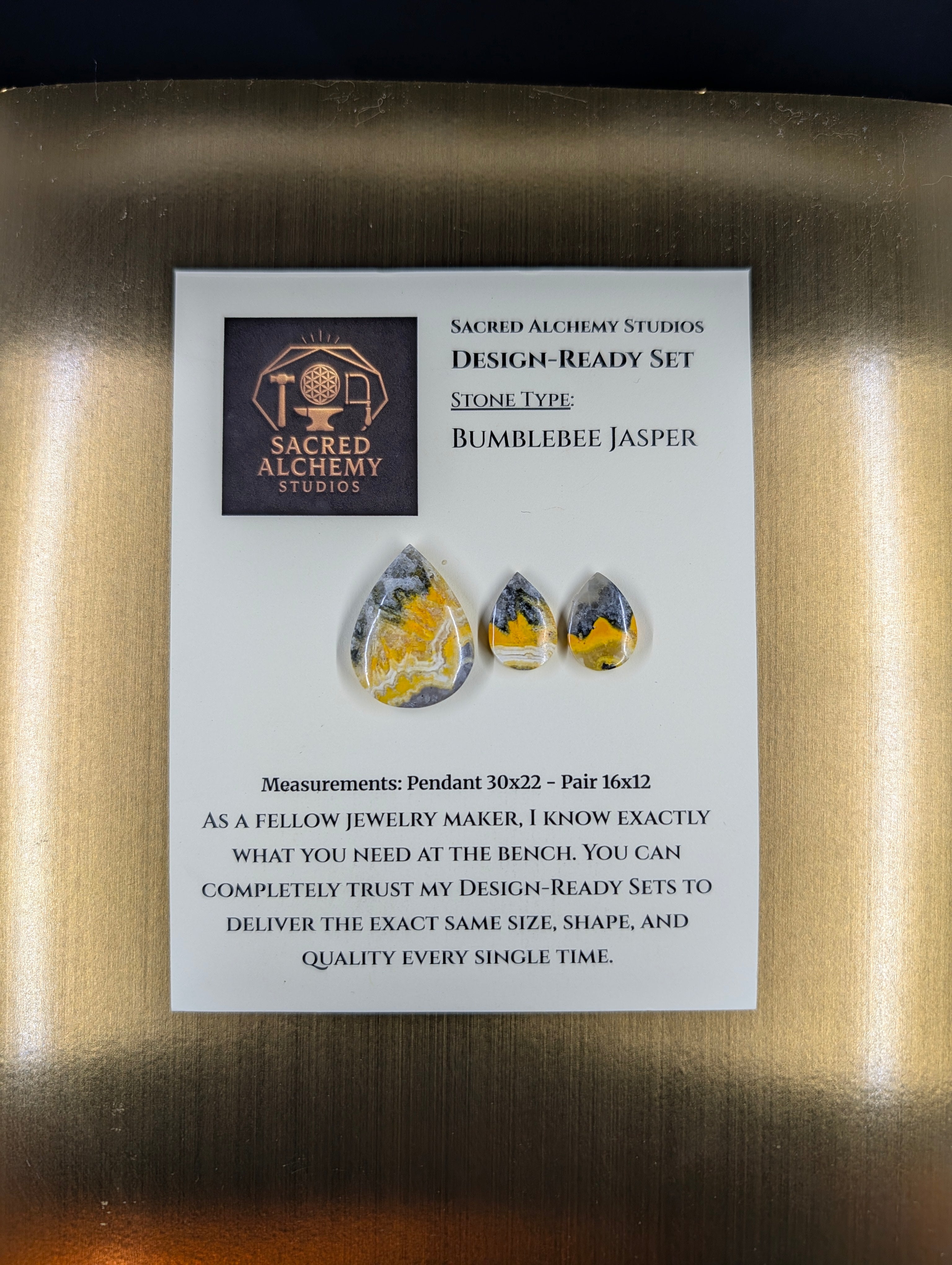 Tear Shape - Bumblebee Jasper - Design-Ready Set
