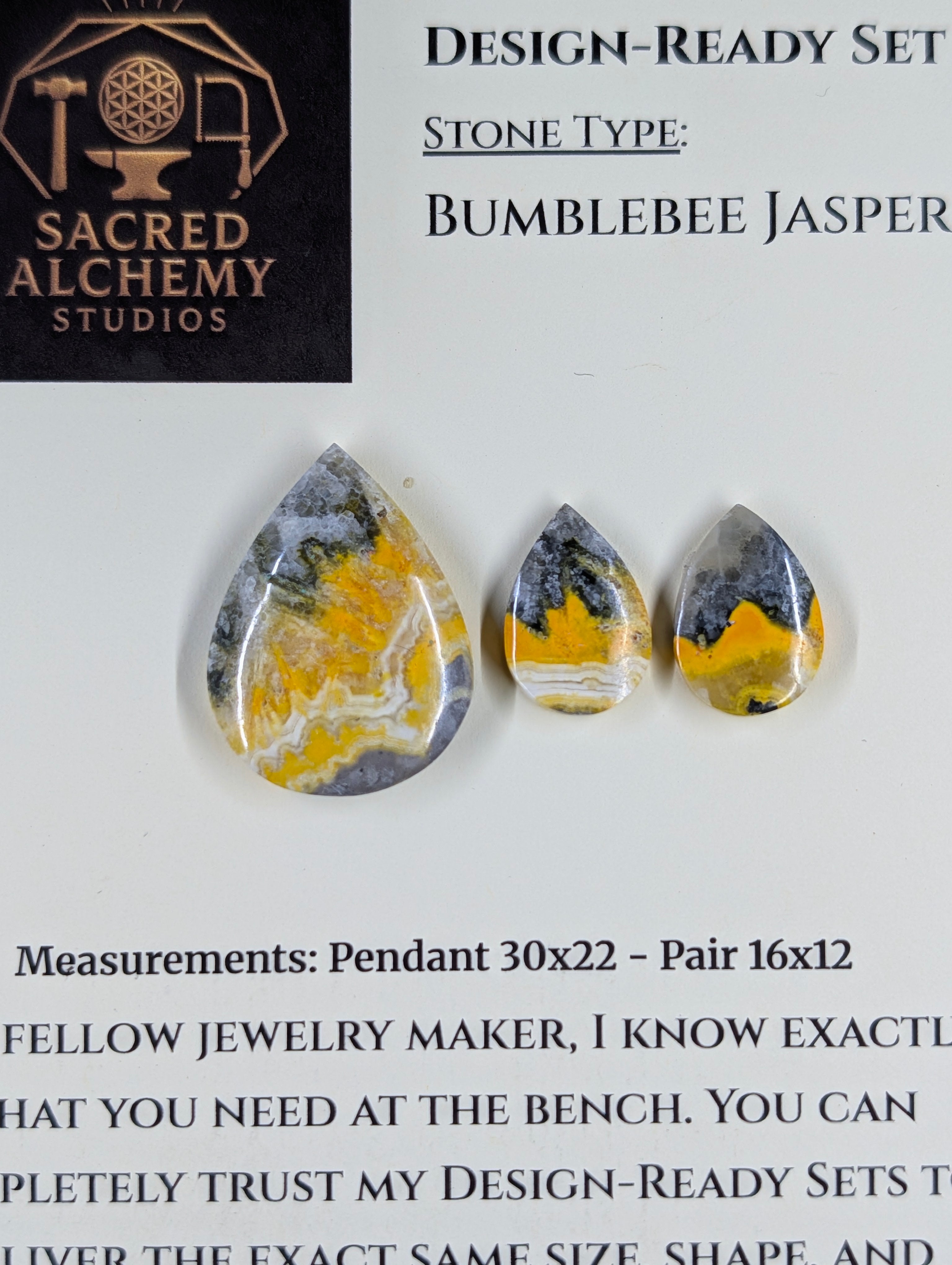 Tear Shape - Bumblebee Jasper - Design-Ready Set