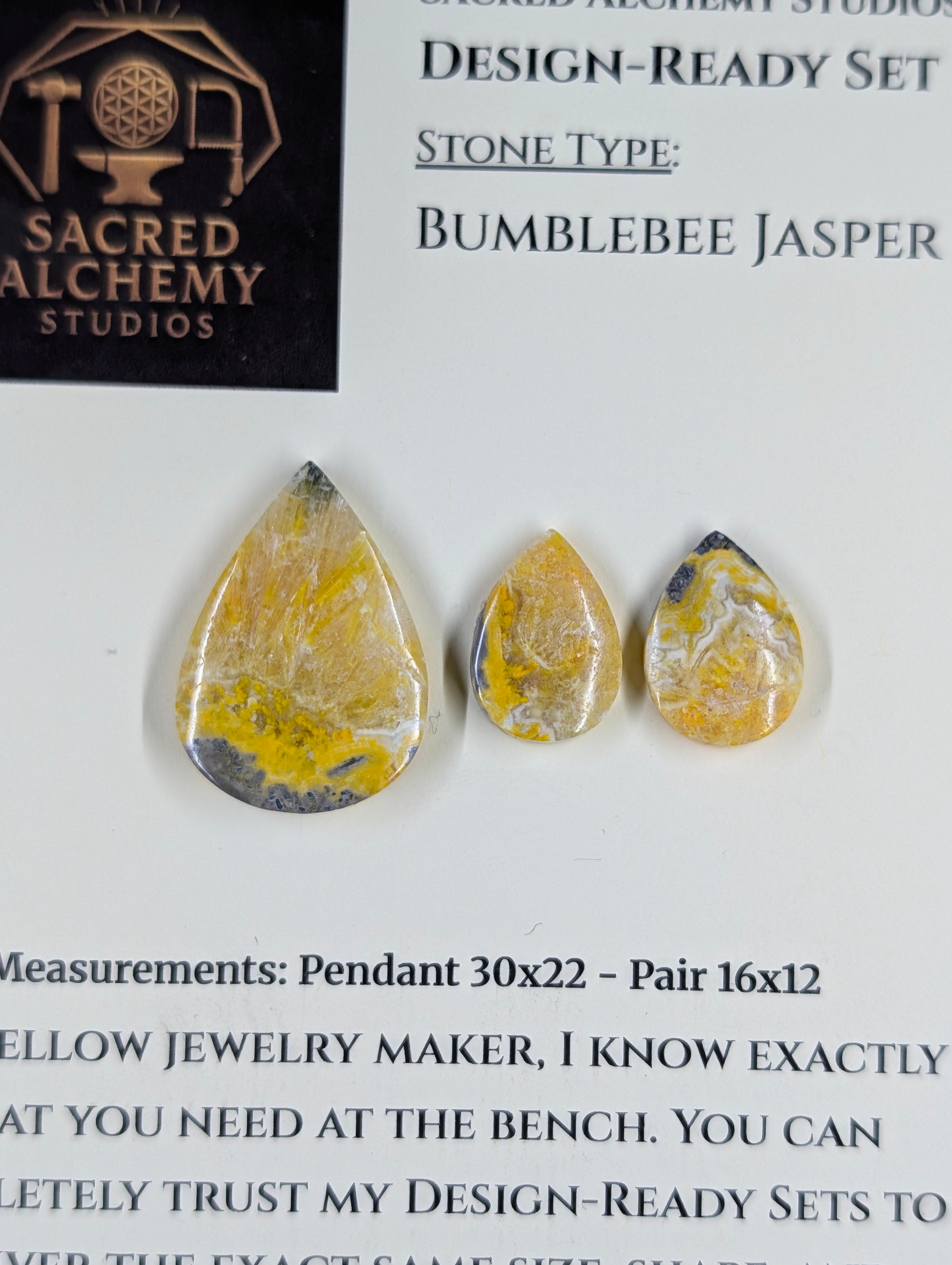 Tear Shape - Bumblebee Jasper - Design-Ready Set