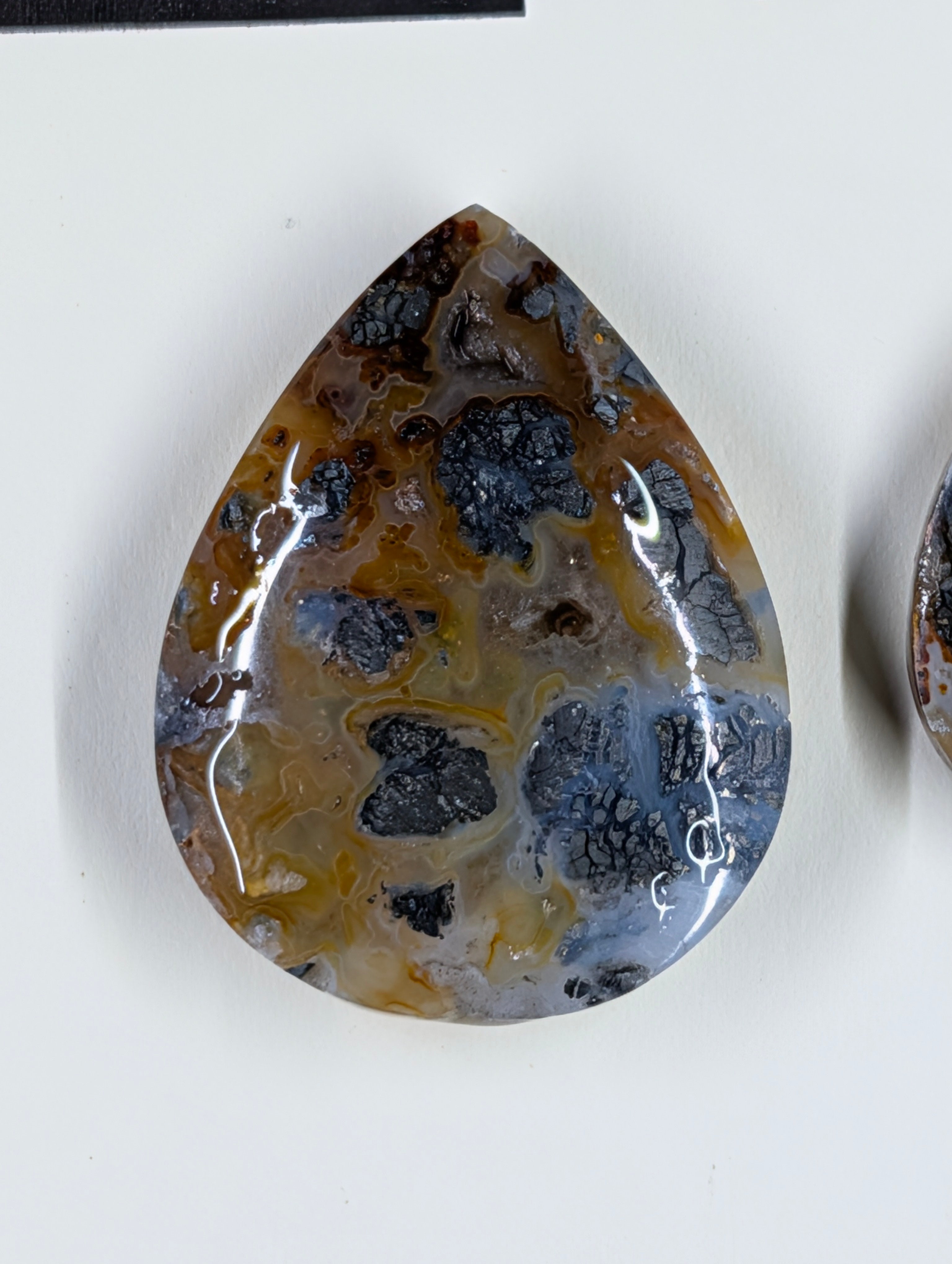 Tear Shape - Marcasite in Agate - Sacred Alchemy Select - Design-Ready Set