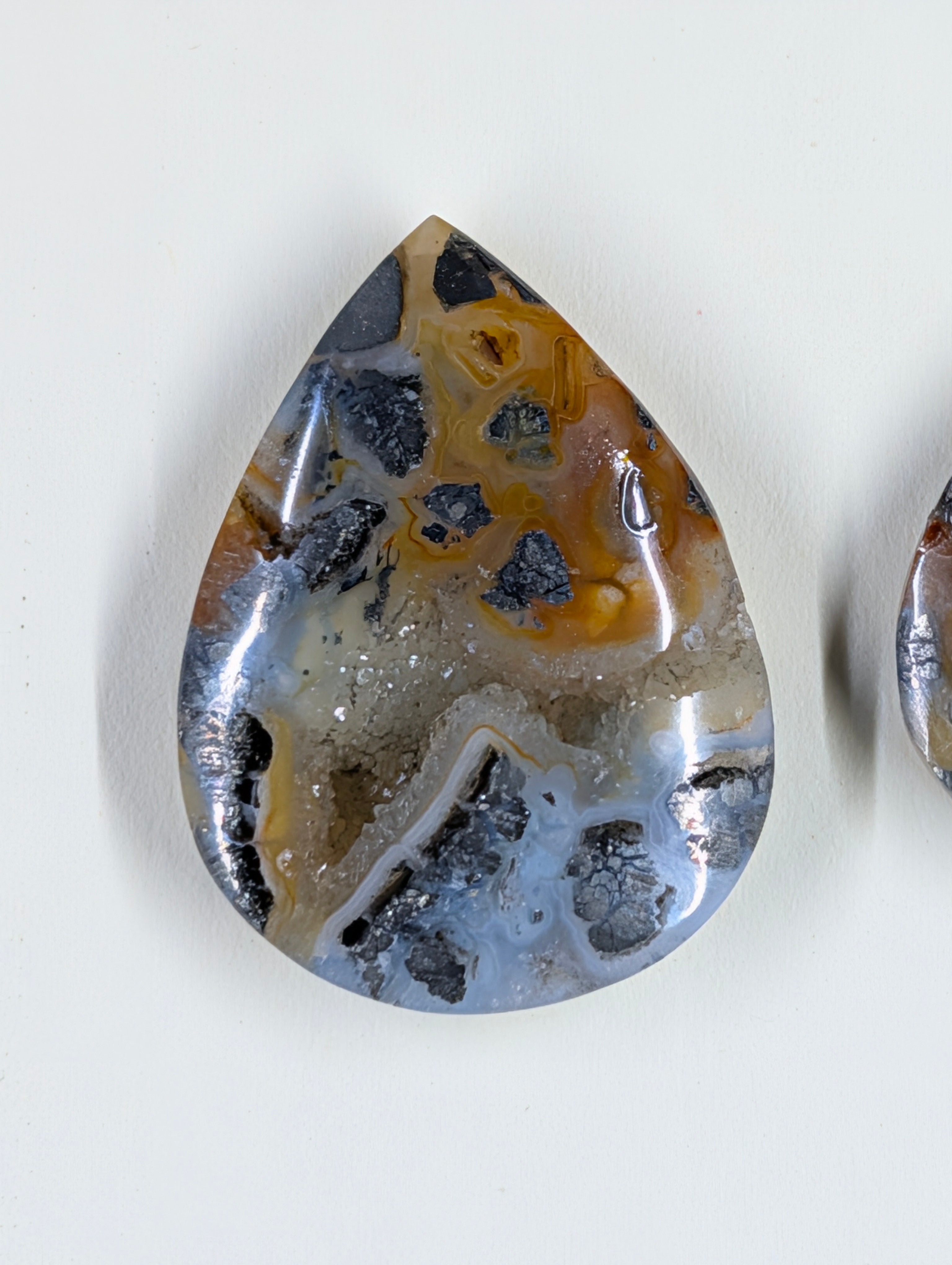 Tear Shape - Marcasite in Agate - Sacred Alchemy Select - Design-Ready Set