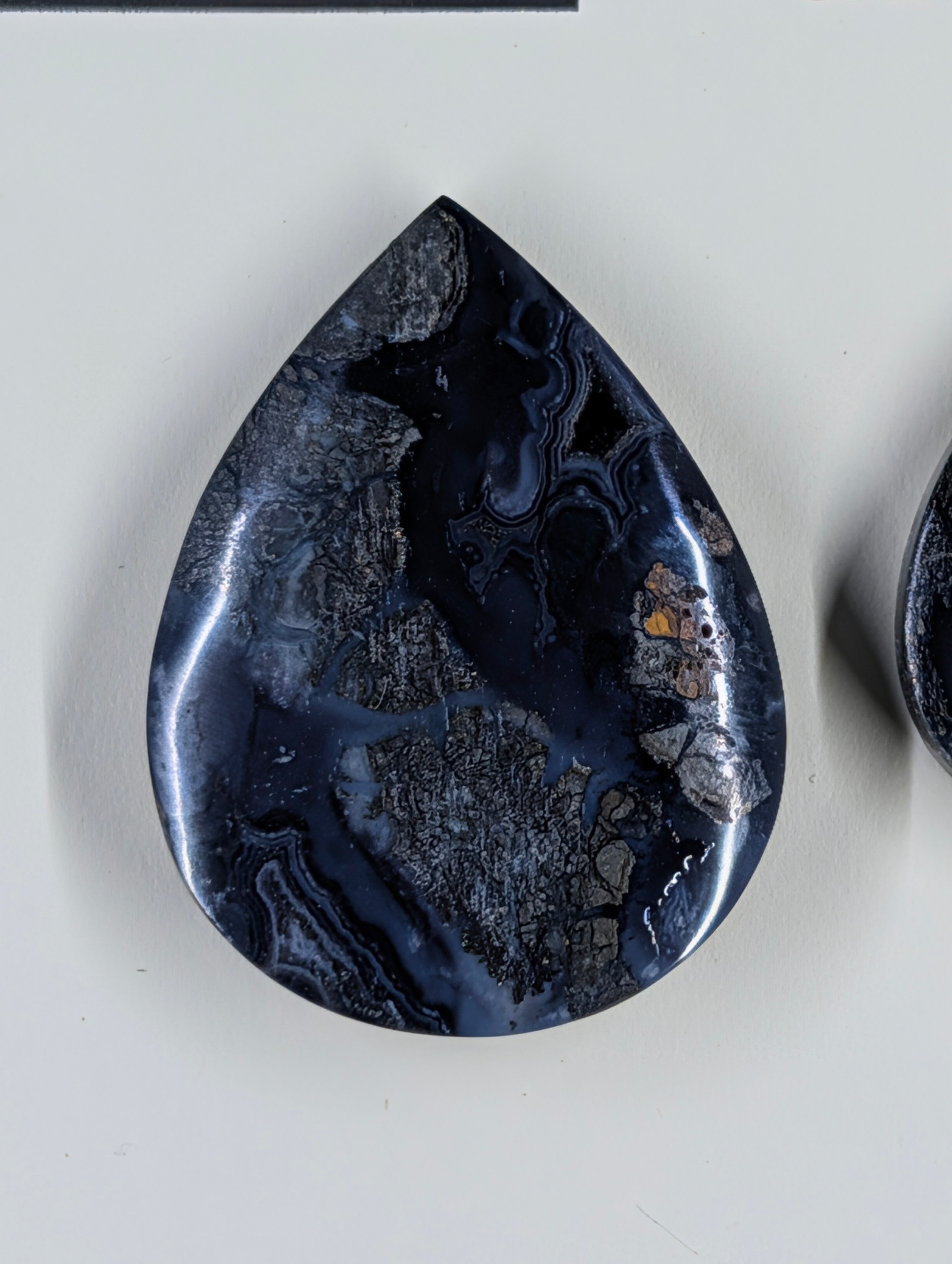 Tear Shape - Marcasite in Agate - Sacred Alchemy Select - Design-Ready Set