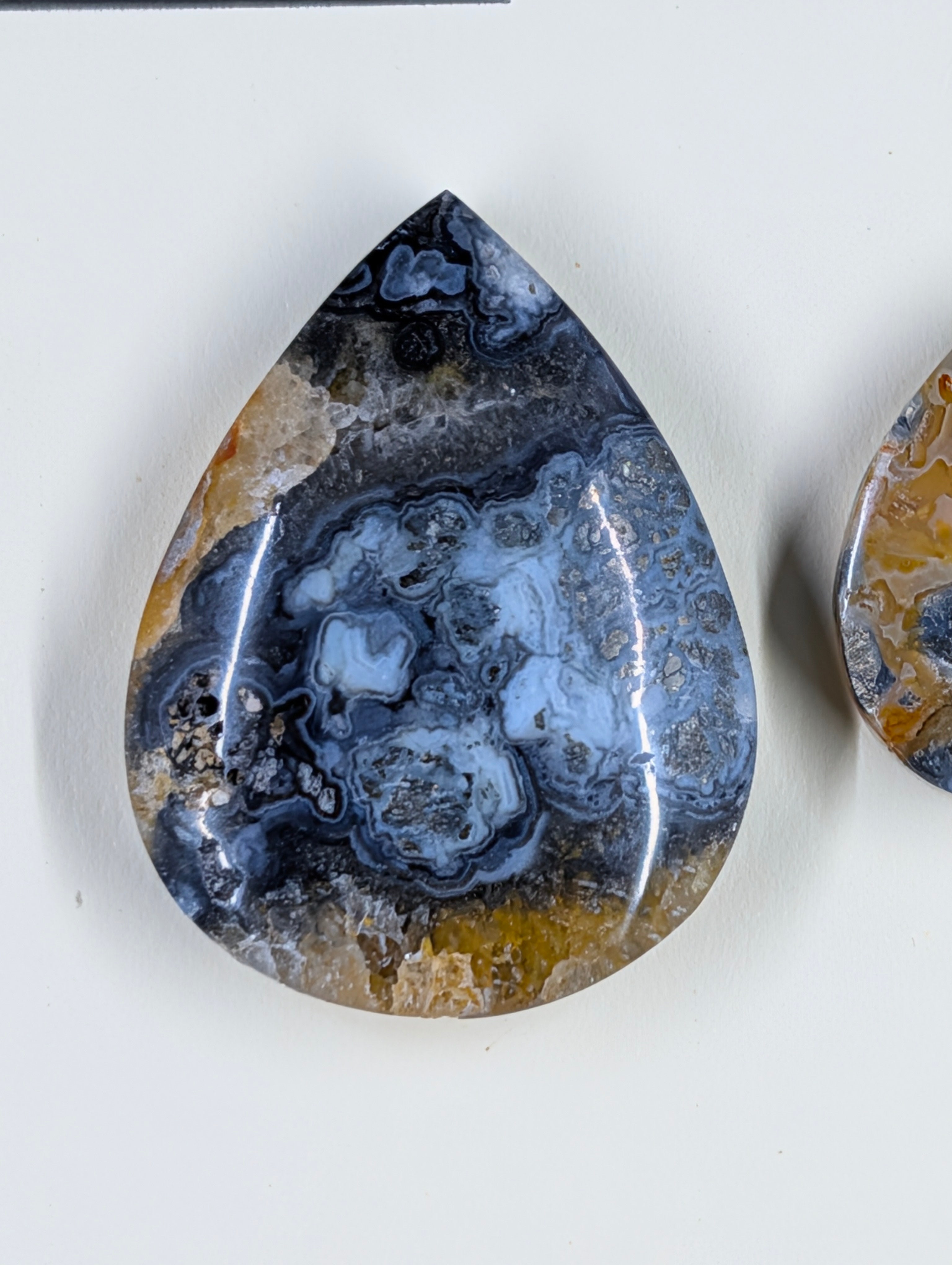 Tear Shape - Marcasite in Agate - Sacred Alchemy Select - Design-Ready Set