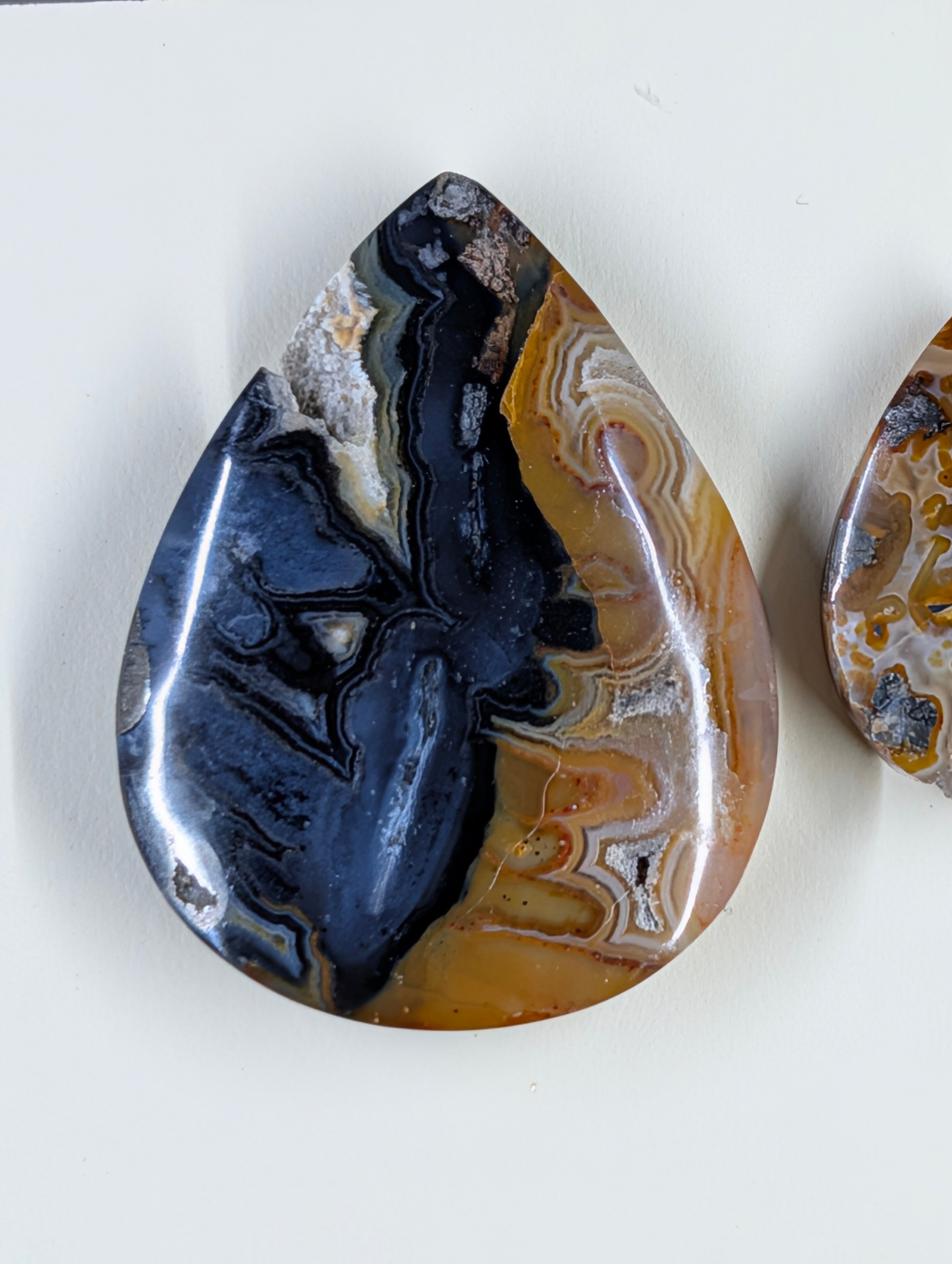 Tear Shape - Marcasite in Agate - Sacred Alchemy Select - Design-Ready Set