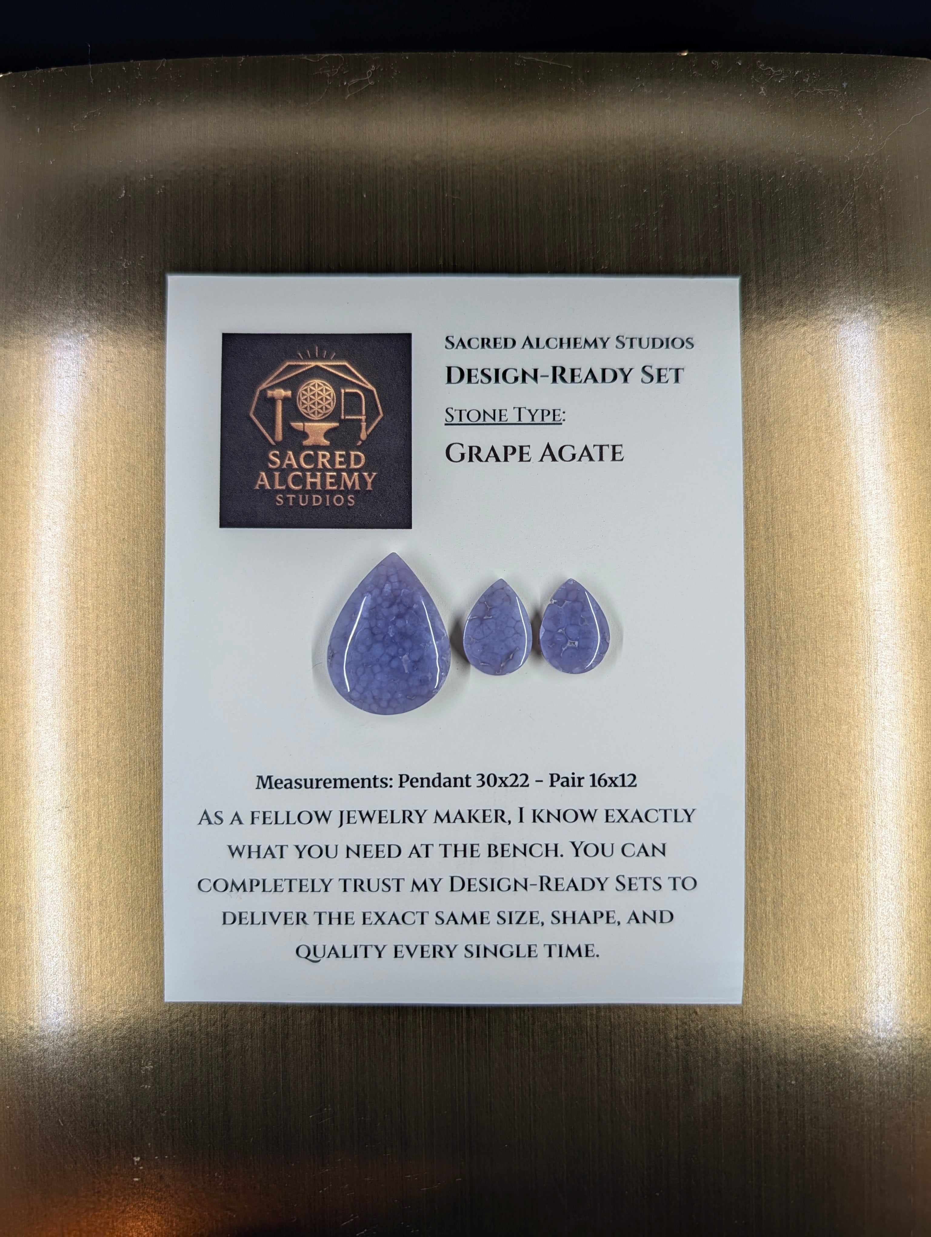 Tear Shape - Grape Agate - Design-Ready Set