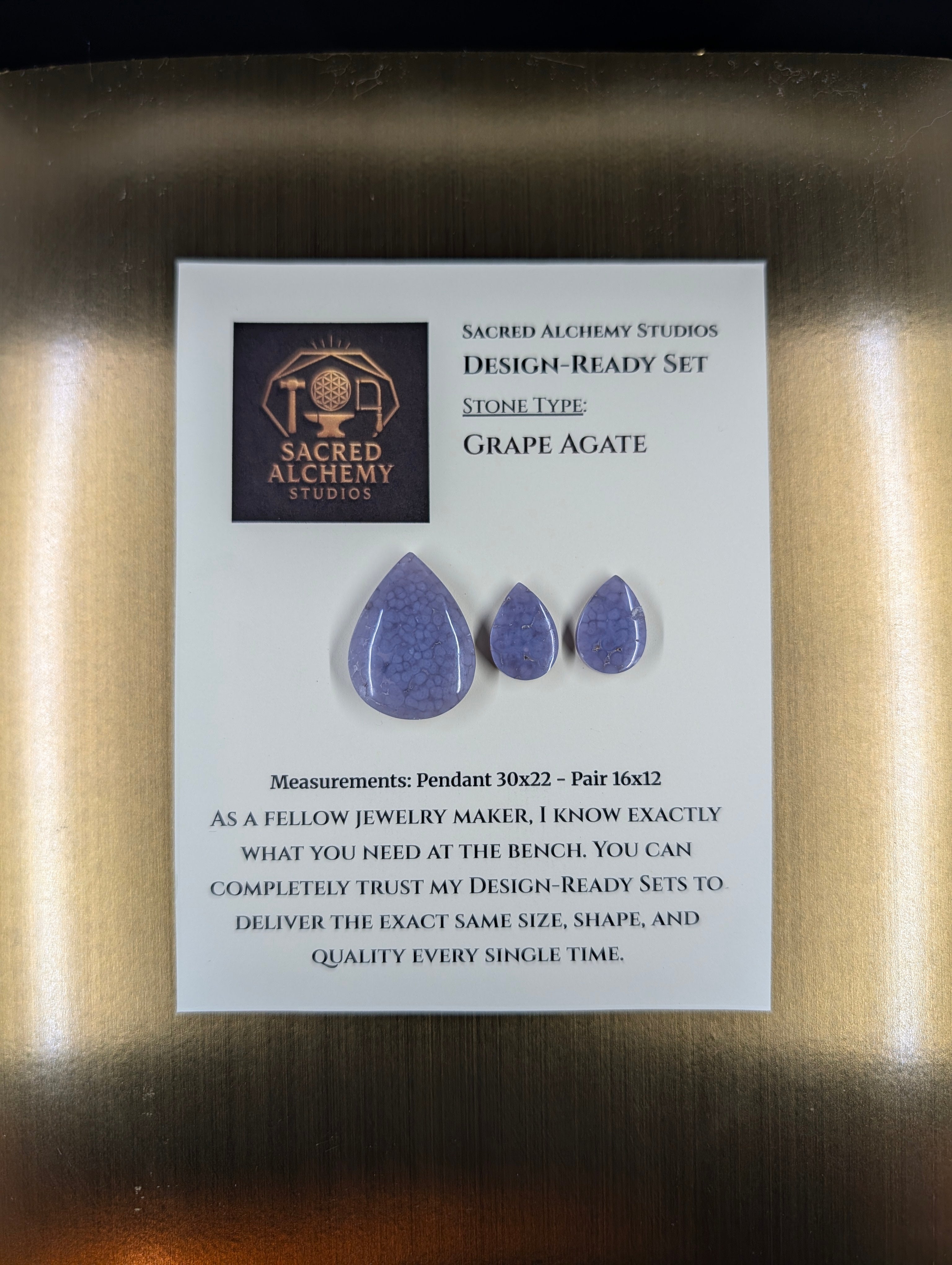 Tear Shape - Grape Agate - Design-Ready Set