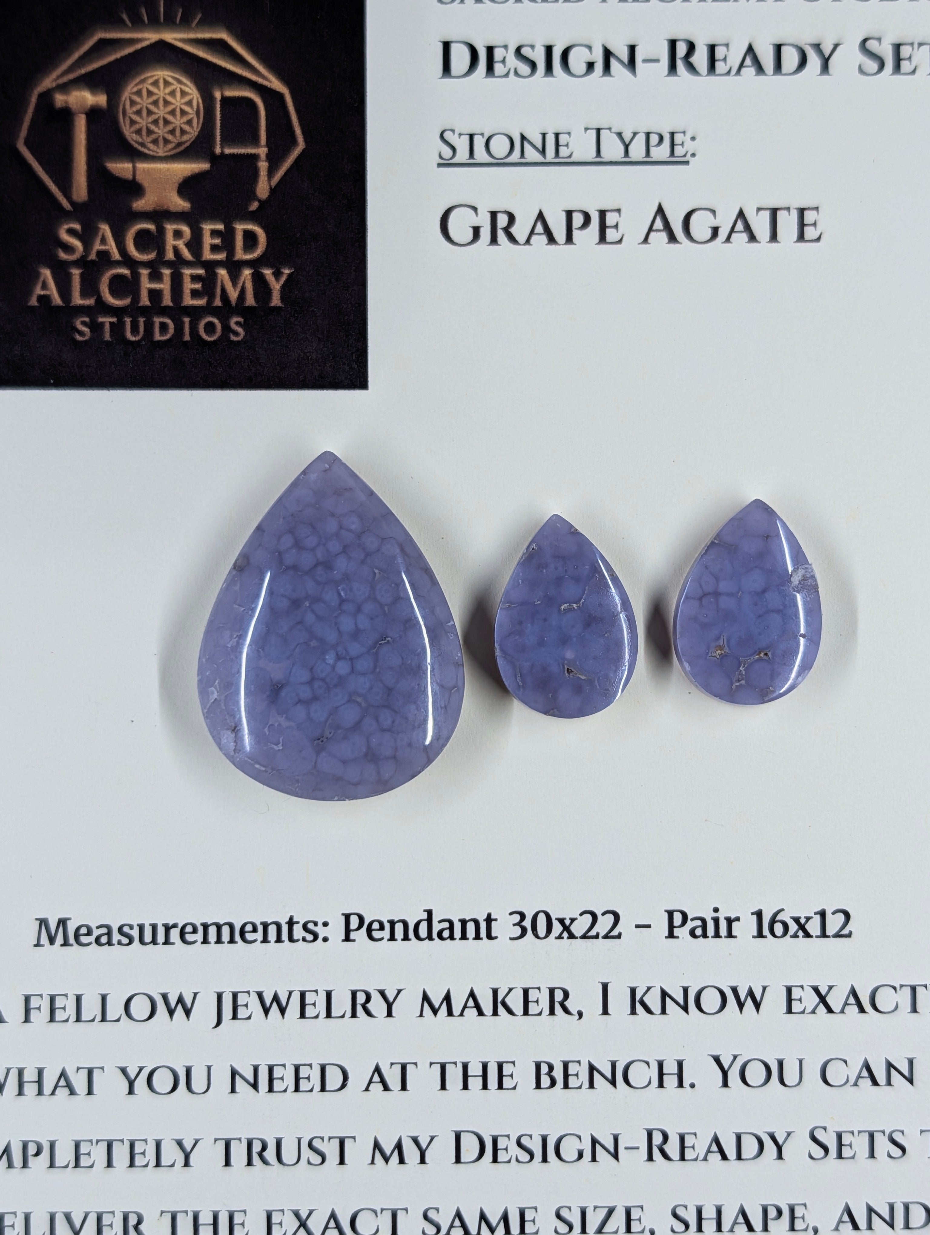 Tear Shape - Grape Agate - Design-Ready Set