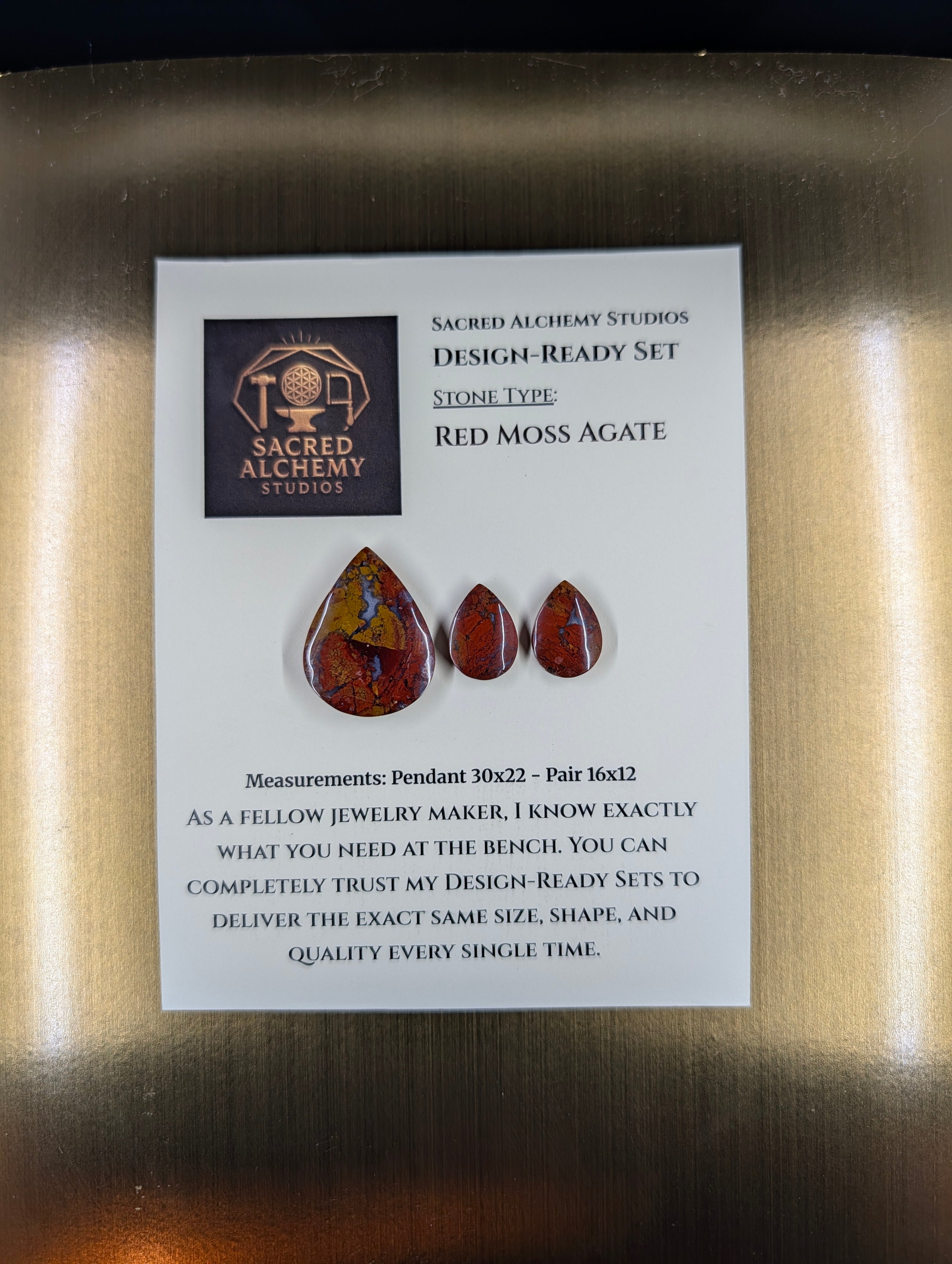 Tear Shape - Red Moss Agate - Design-Ready Sets