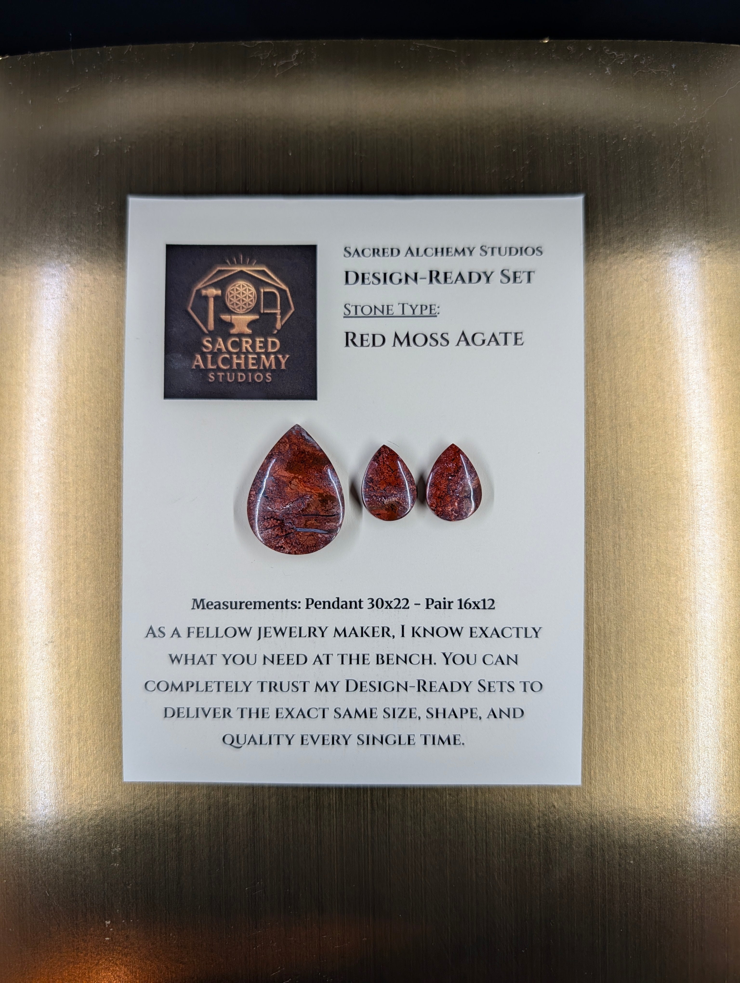 Tear Shape - Red Moss Agate - Design-Ready Sets