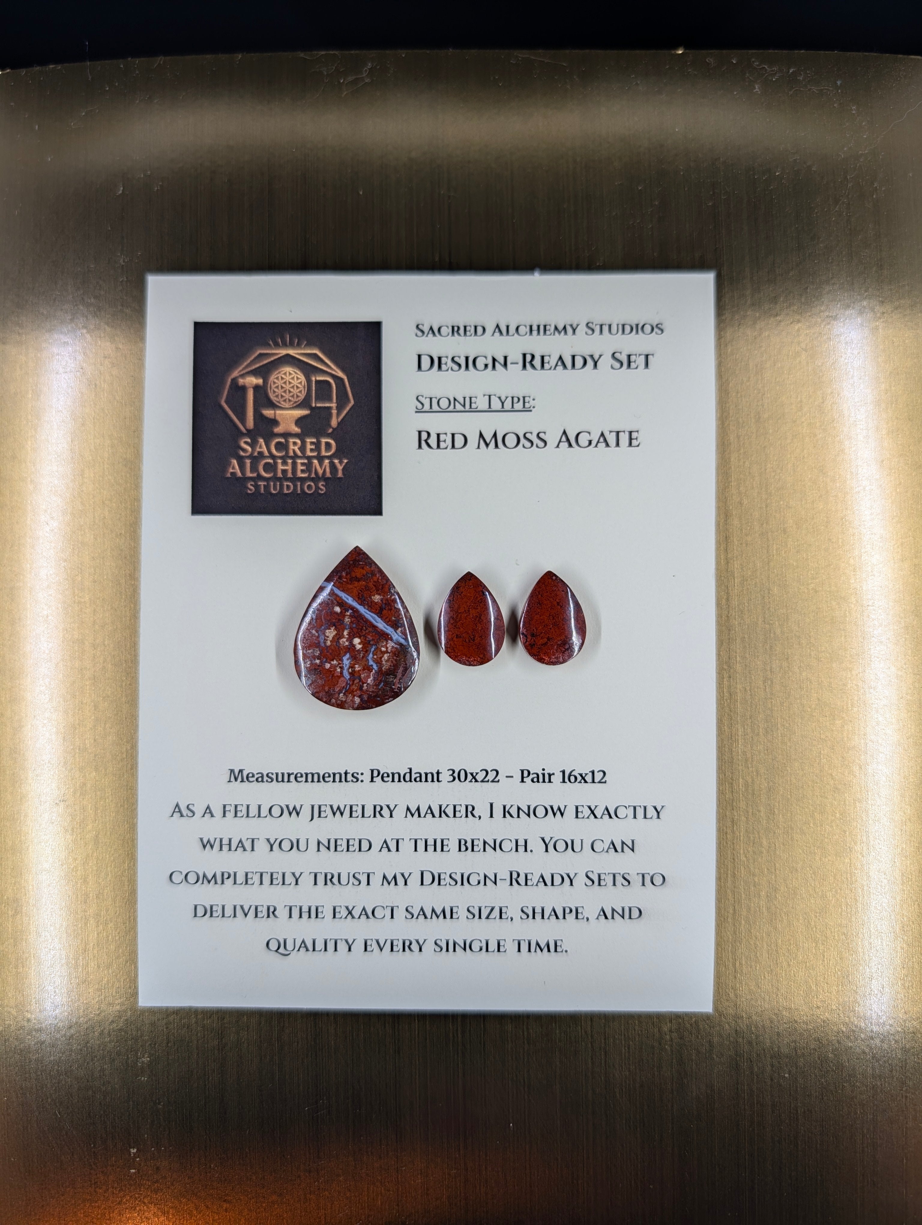 Tear Shape - Red Moss Agate - Design-Ready Sets