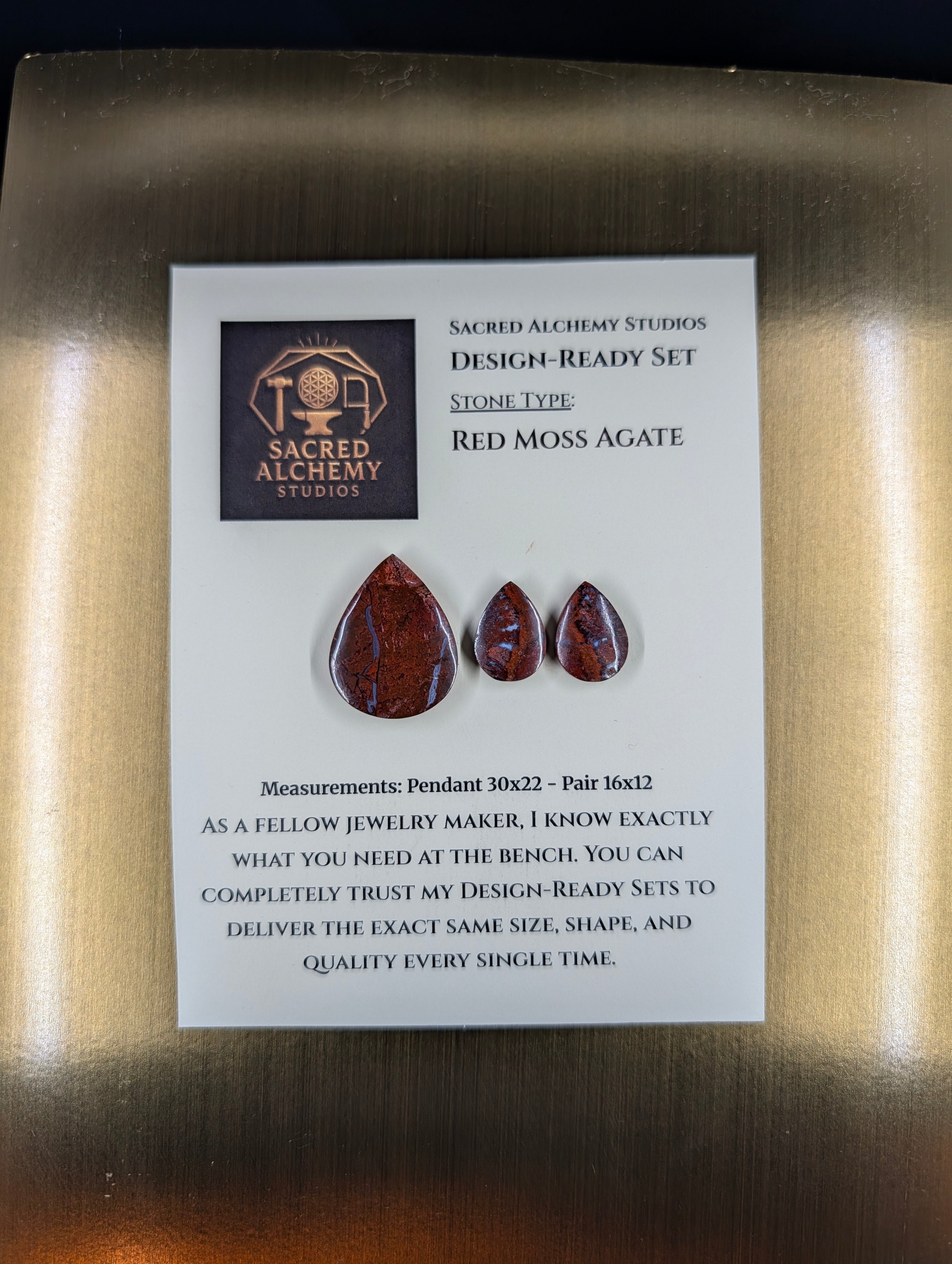 Tear Shape - Red Moss Agate - Design-Ready Sets