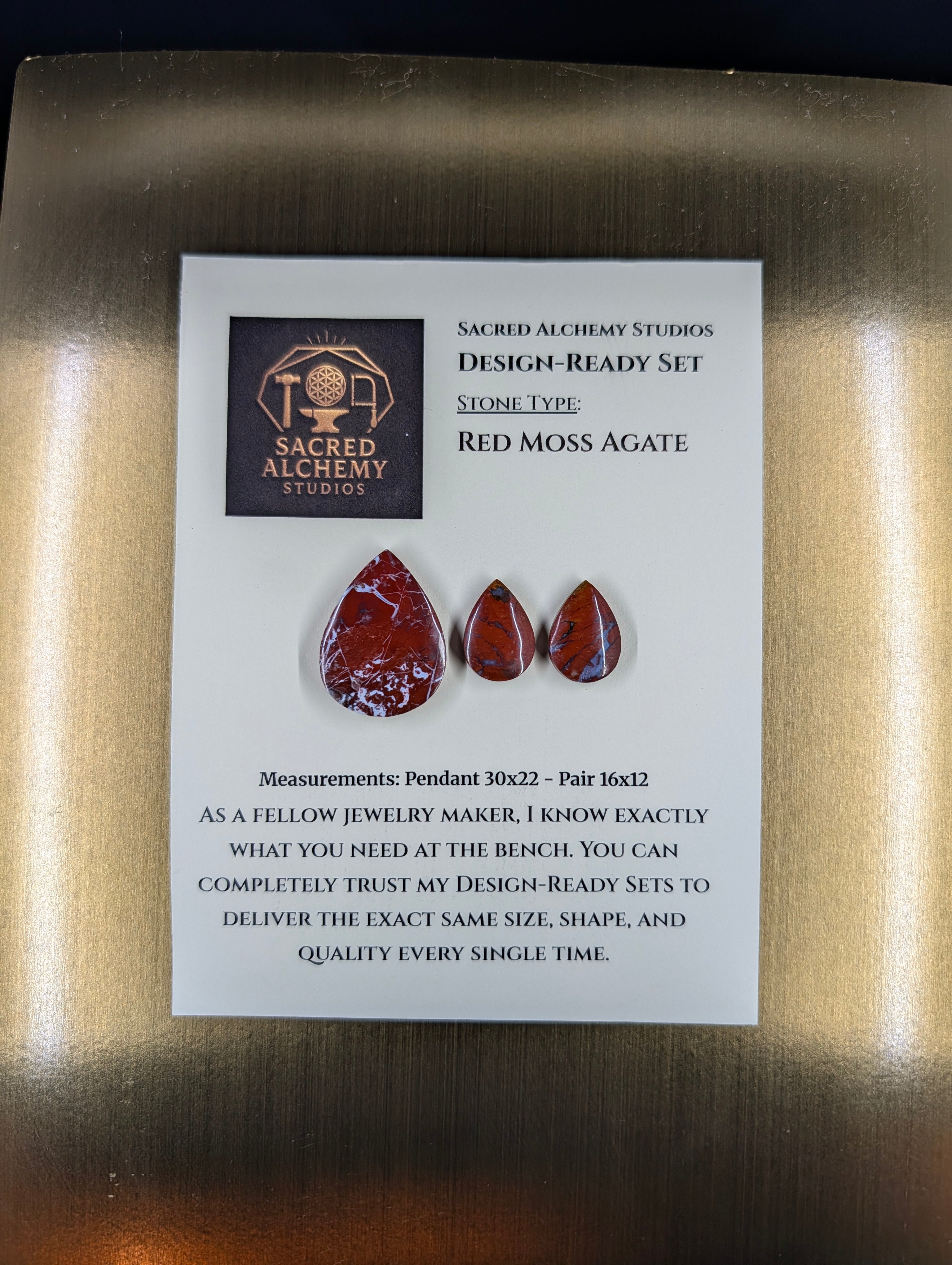 Tear Shape - Red Moss Agate - Design-Ready Sets