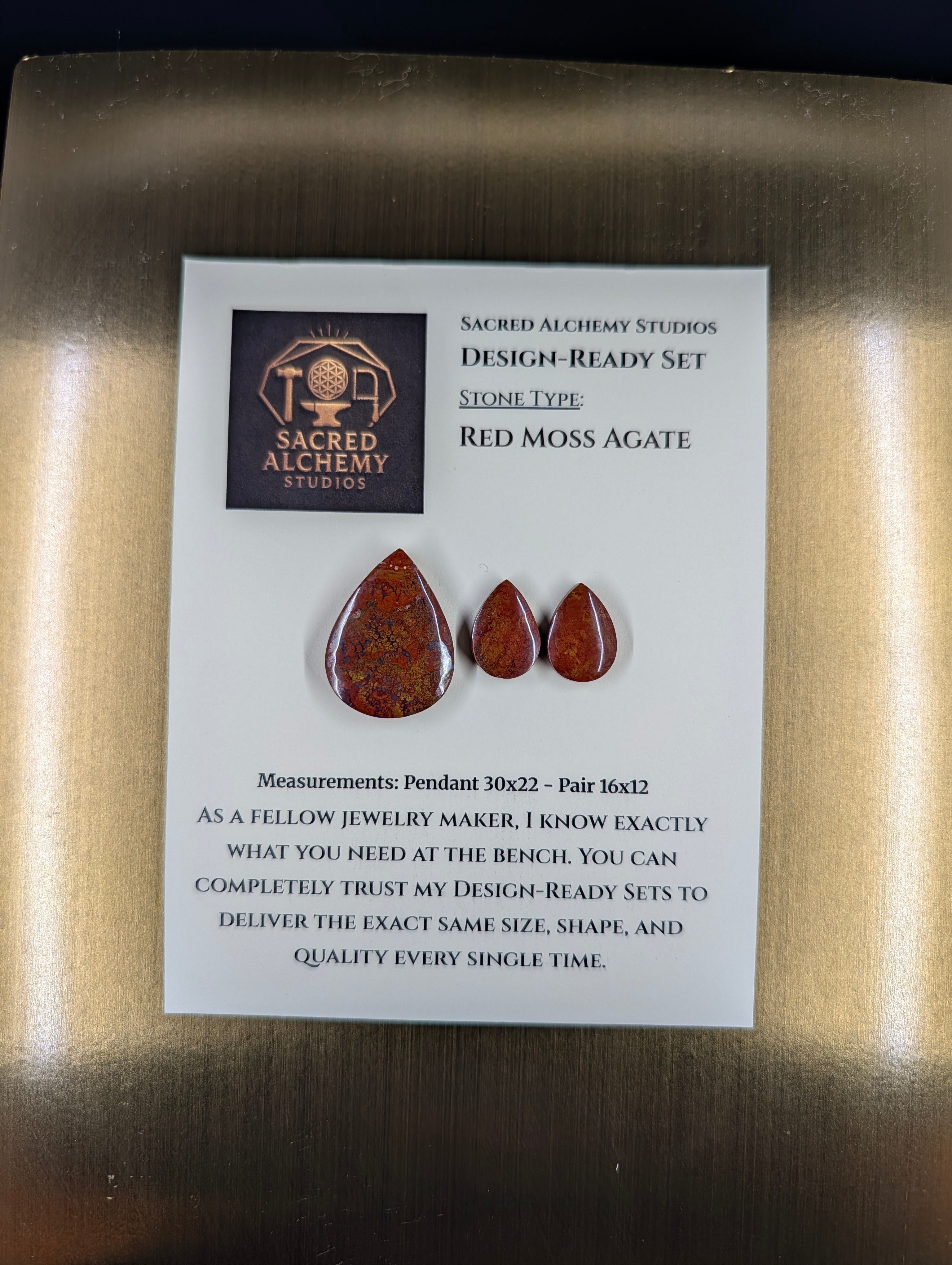 Tear Shape - Red Moss Agate - Design-Ready Sets