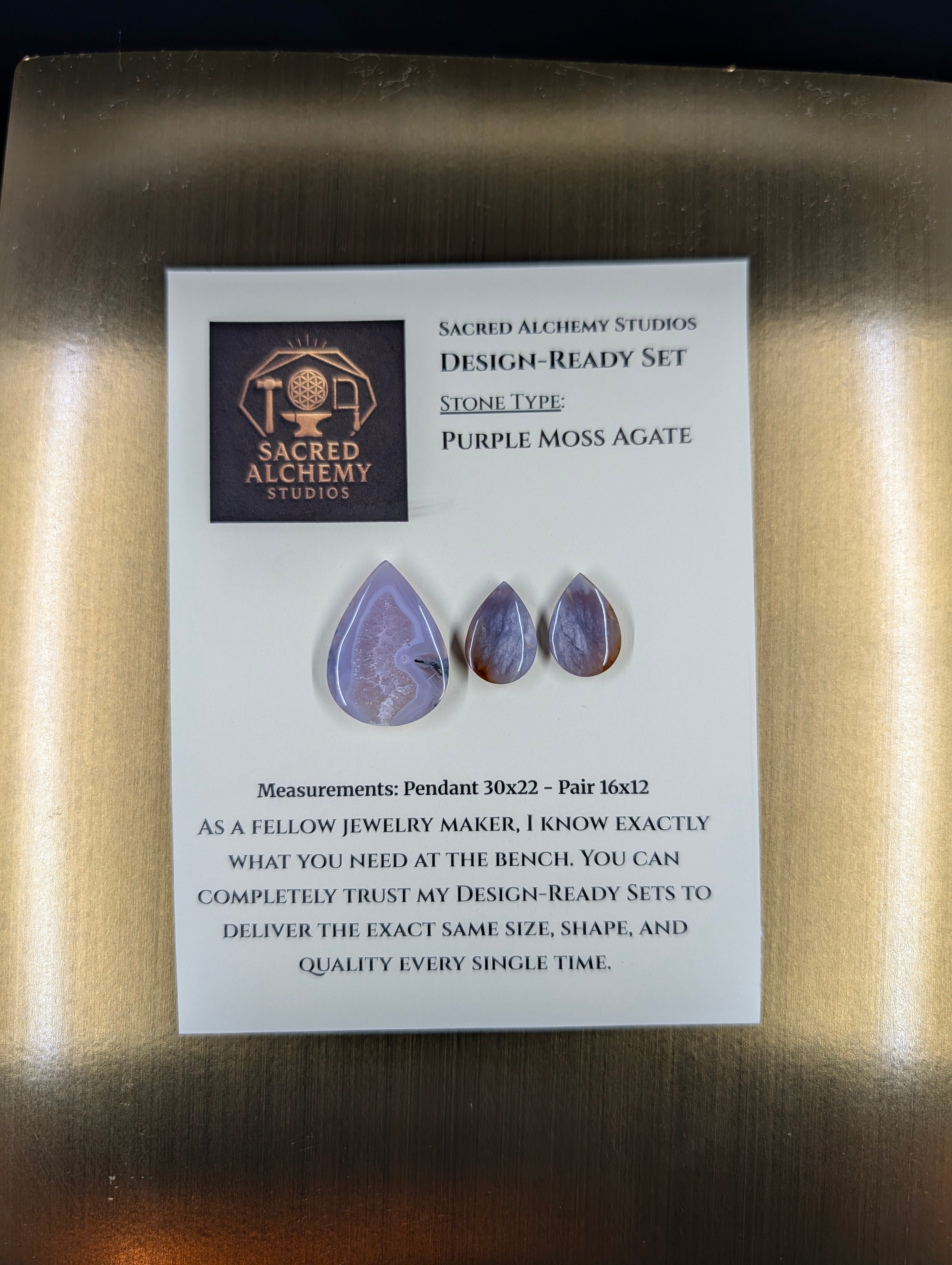 Tear Shape - Purple Moss Agate - Design-Ready Set