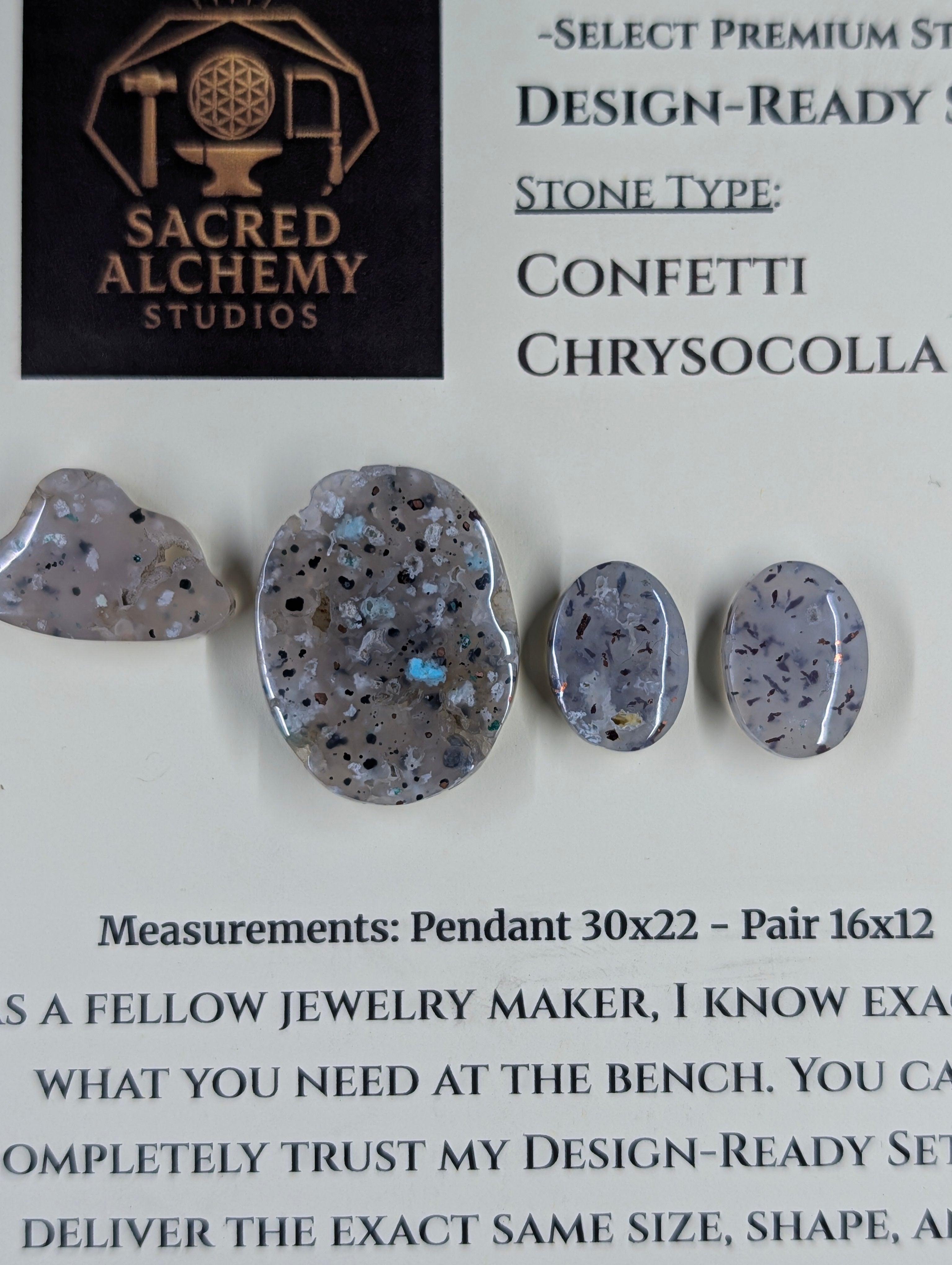 Oval Shape - Confetti Chrysocolla - Sacred Alchemy Select - Design-Ready Set