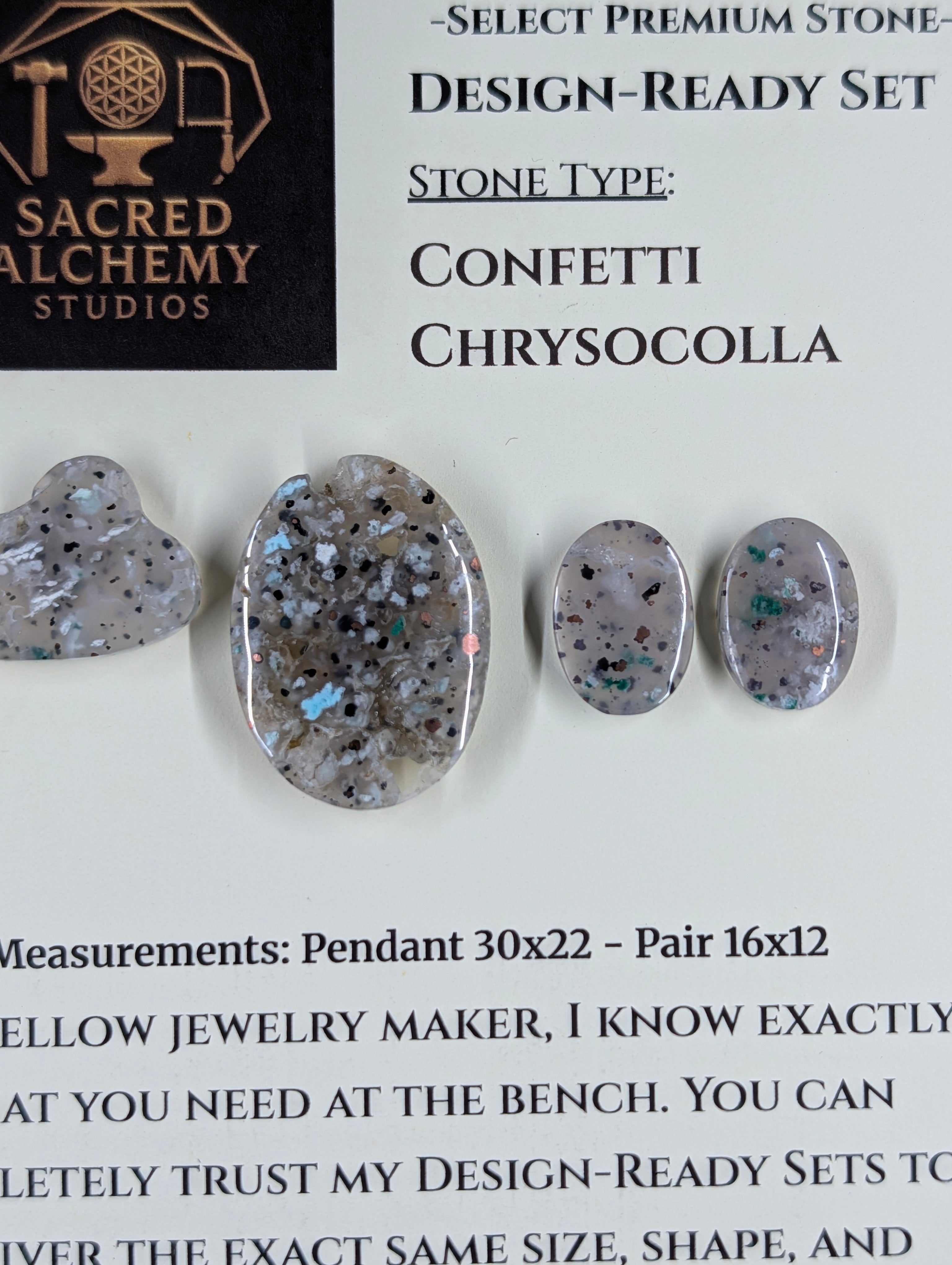 Oval Shape - Confetti Chrysocolla - Sacred Alchemy Select - Design-Ready Set