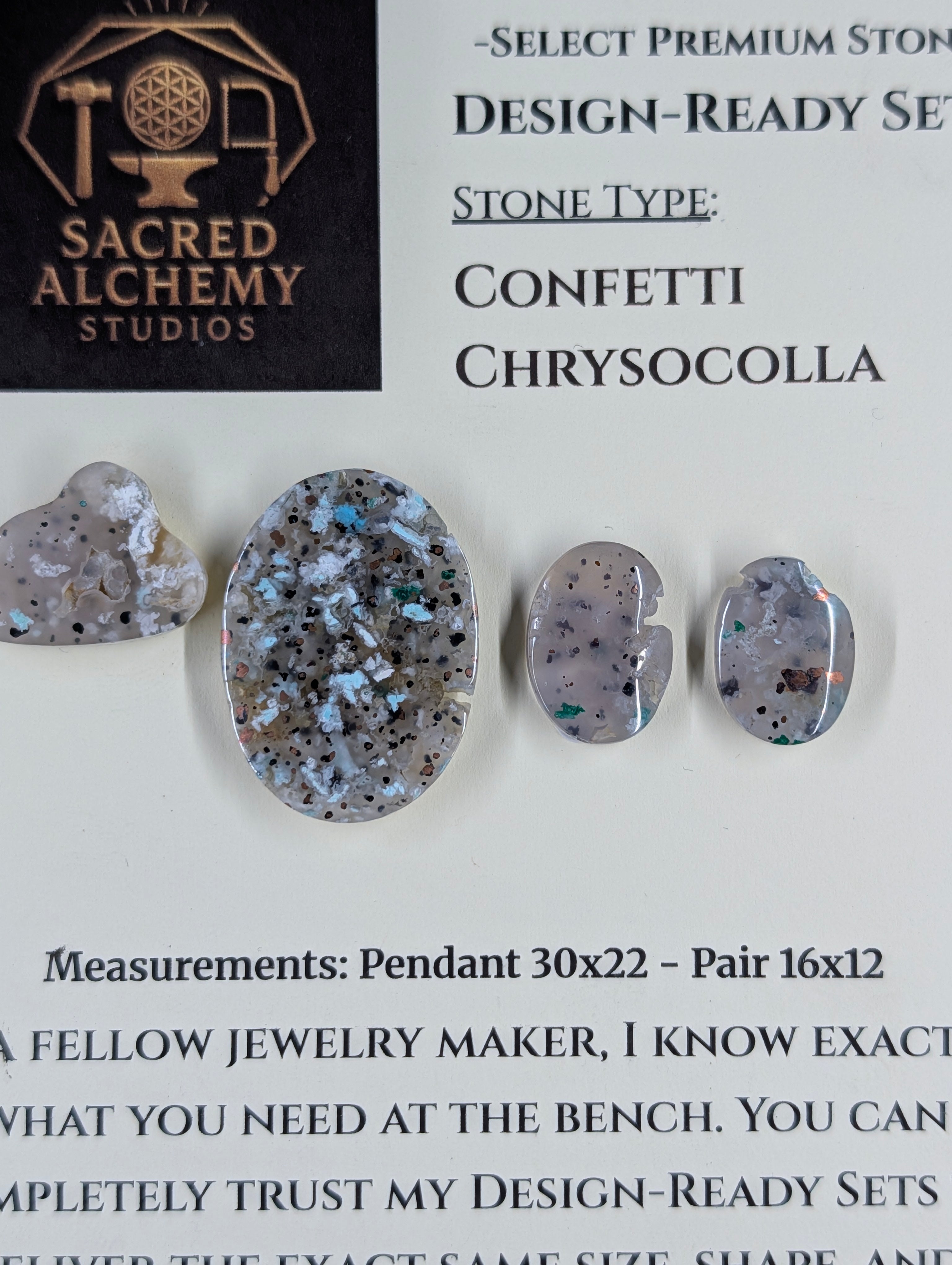 Oval Shape - Confetti Chrysocolla - Sacred Alchemy Select - Design-Ready Set