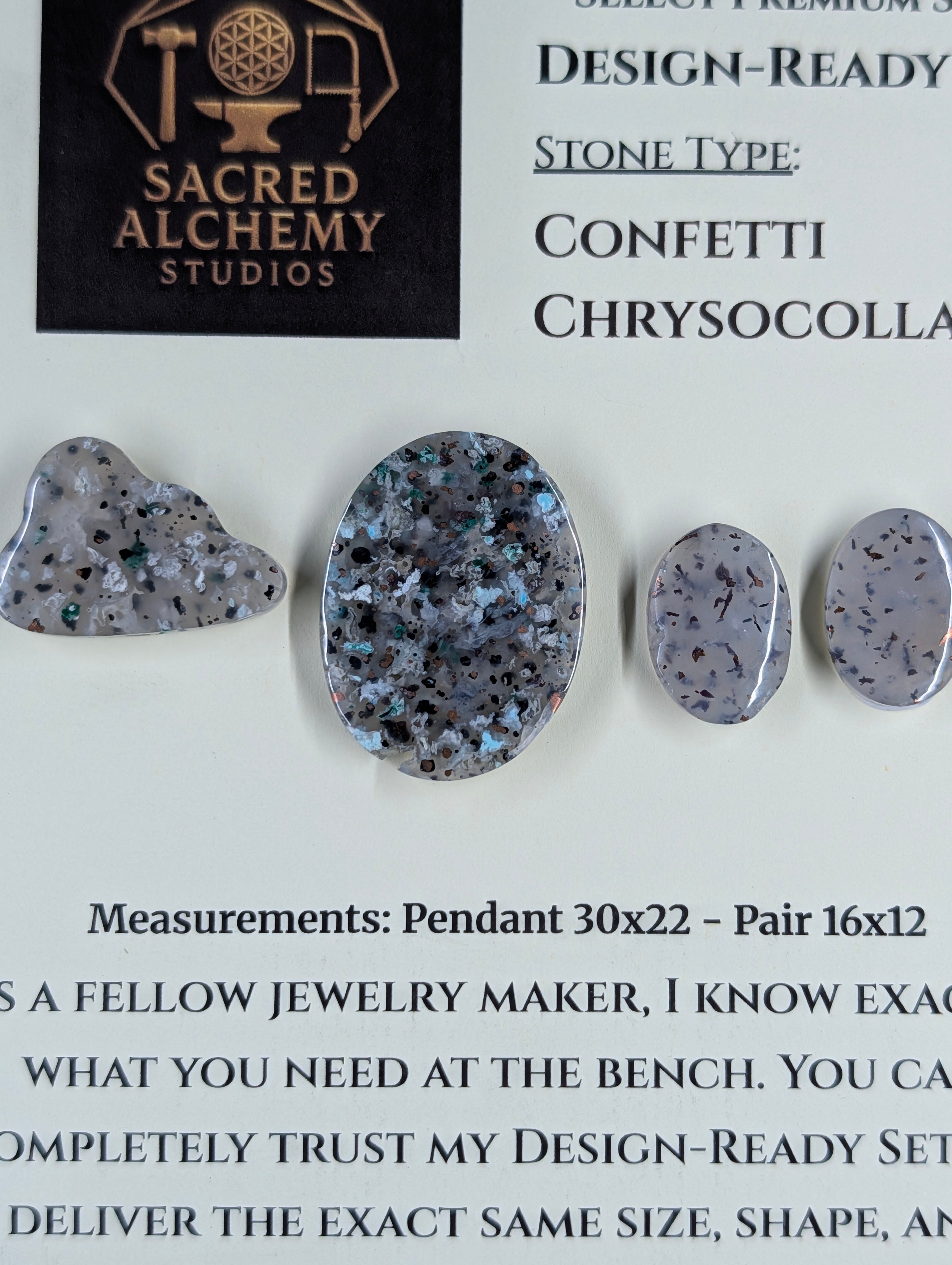 Oval Shape - Confetti Chrysocolla - Sacred Alchemy Select - Design-Ready Set