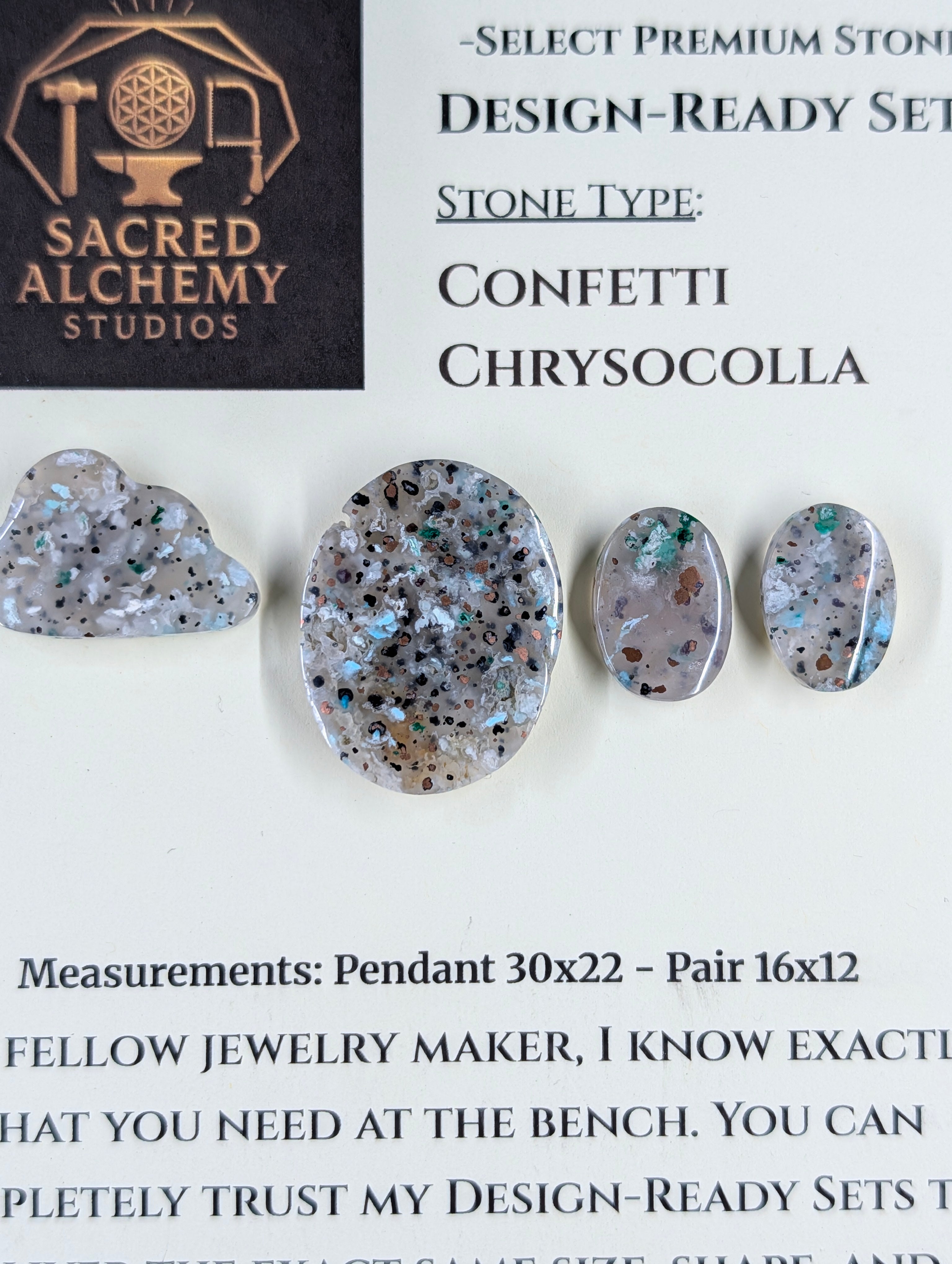 Oval Shape - Confetti Chrysocolla - Sacred Alchemy Select - Design-Ready Set