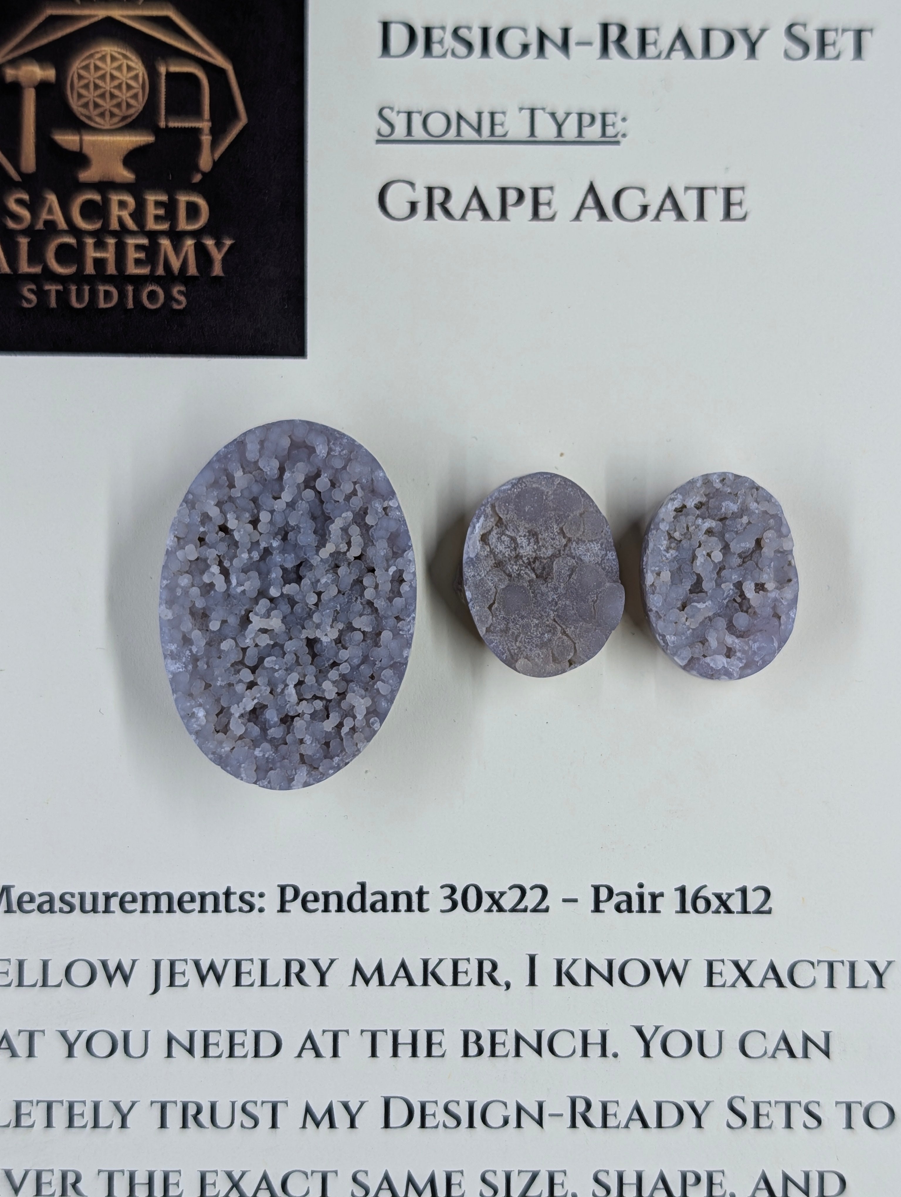 Oval Shape - Grape Agate - Botryoidal - Design-Ready Set