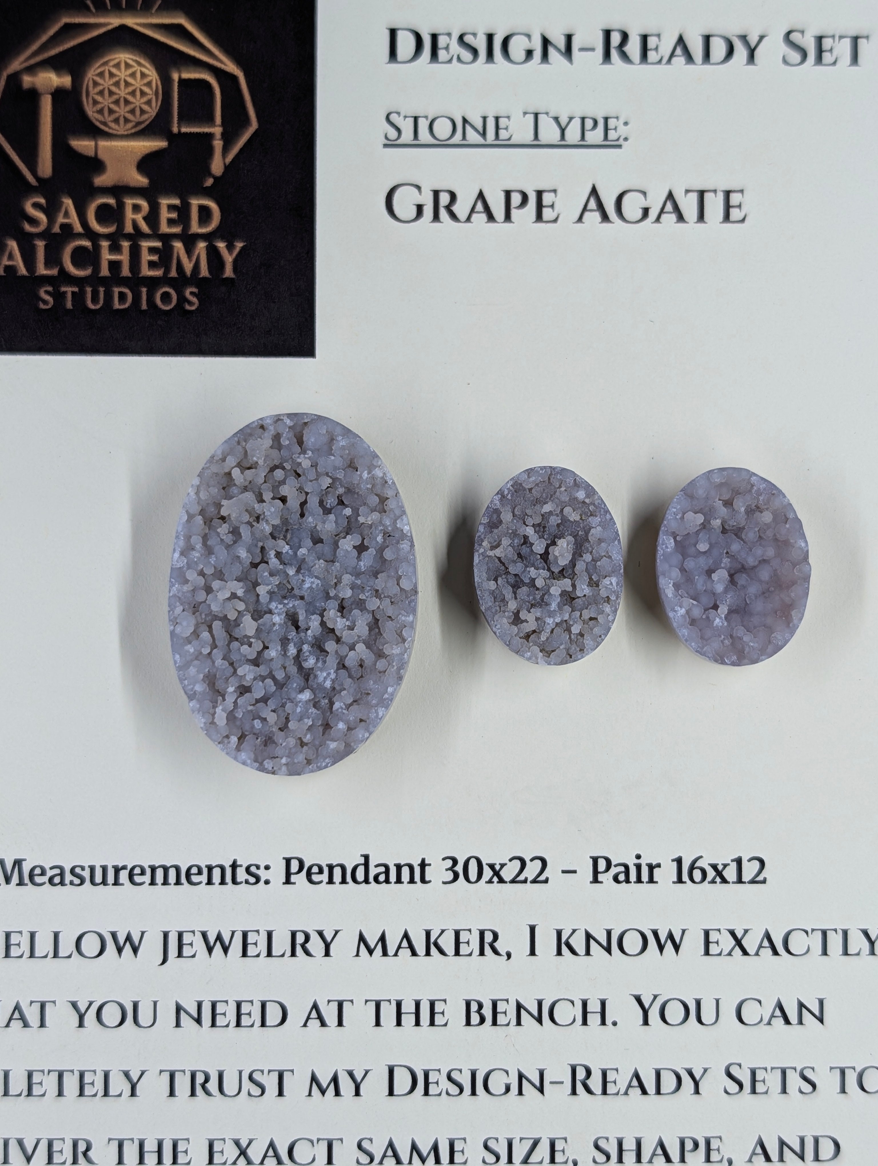 Oval Shape - Grape Agate - Botryoidal - Design-Ready Set