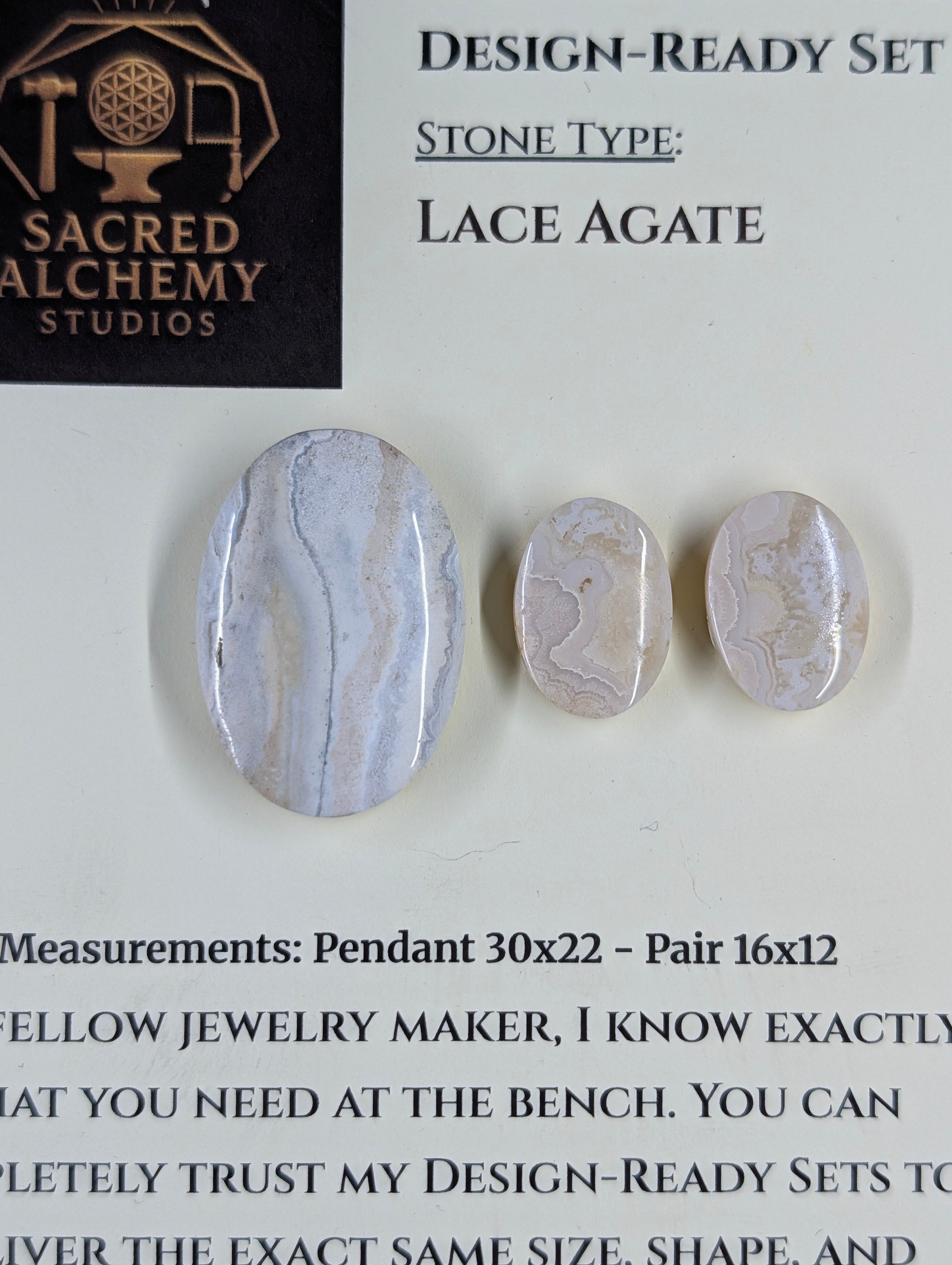 Oval Shape - Lace Agate - Design-Ready Set