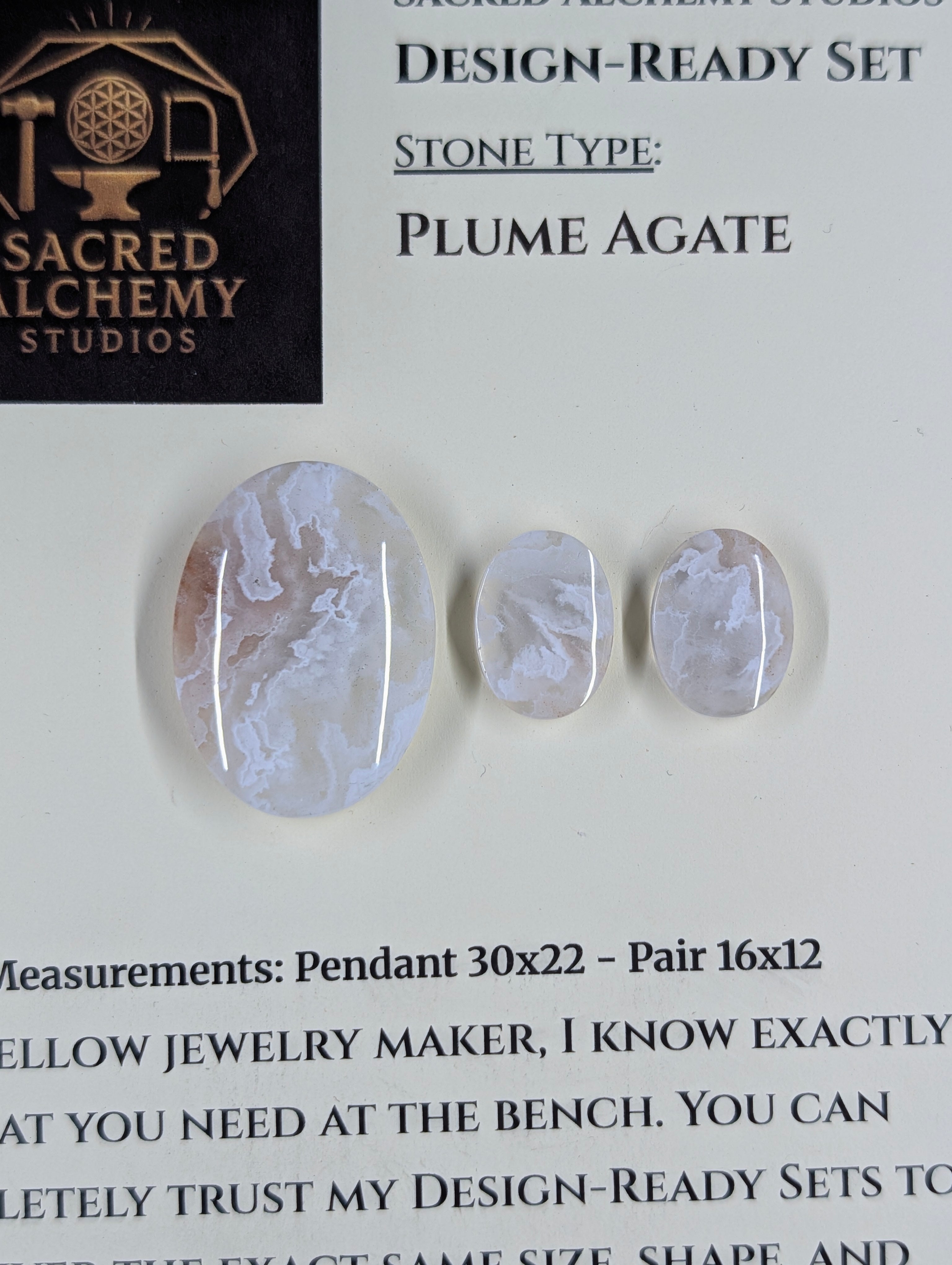 Oval Shape - Plume Agate - Design-Ready Set