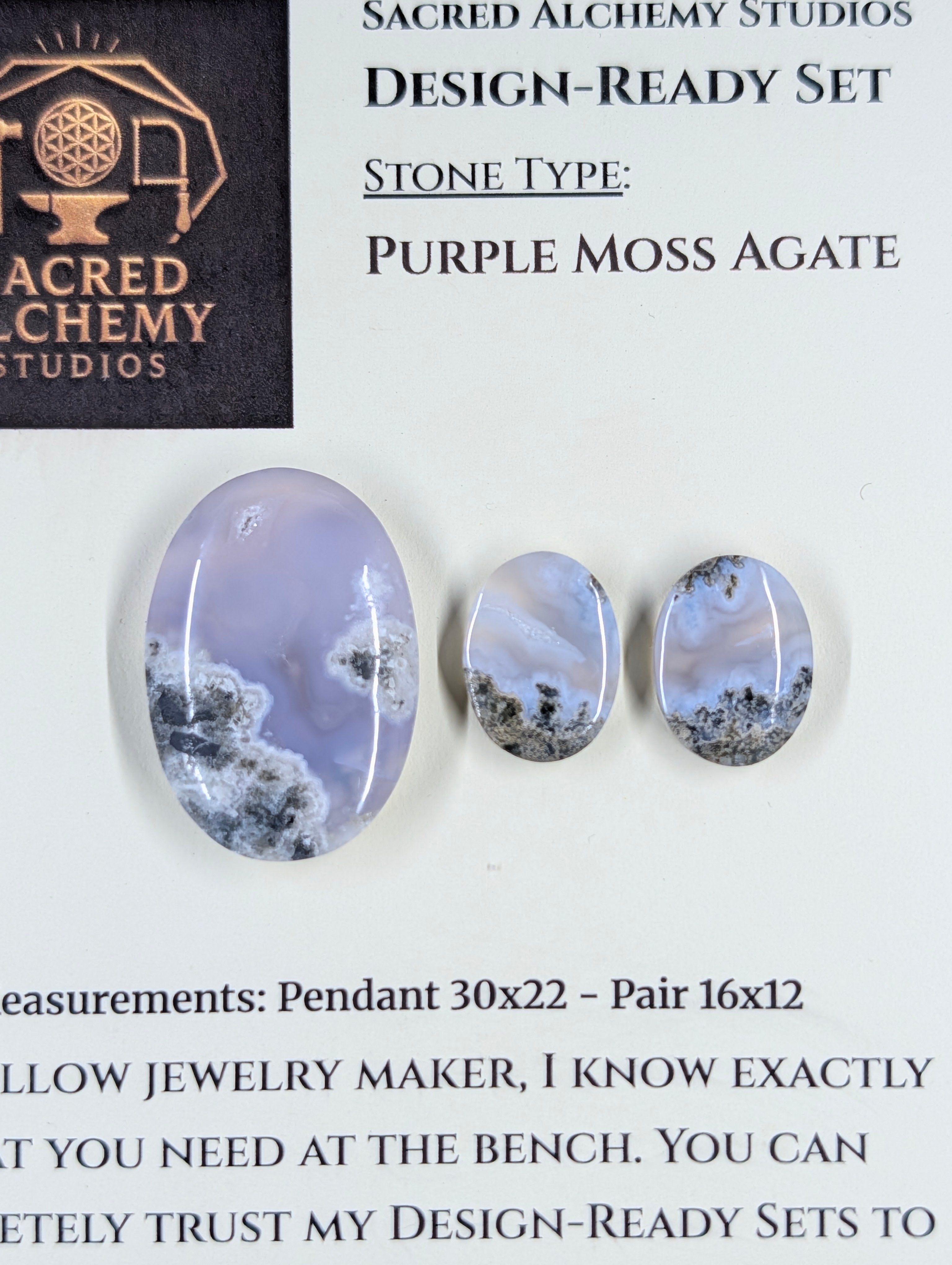 Oval Shape - Purple Moss Agate - Design-Ready Set
