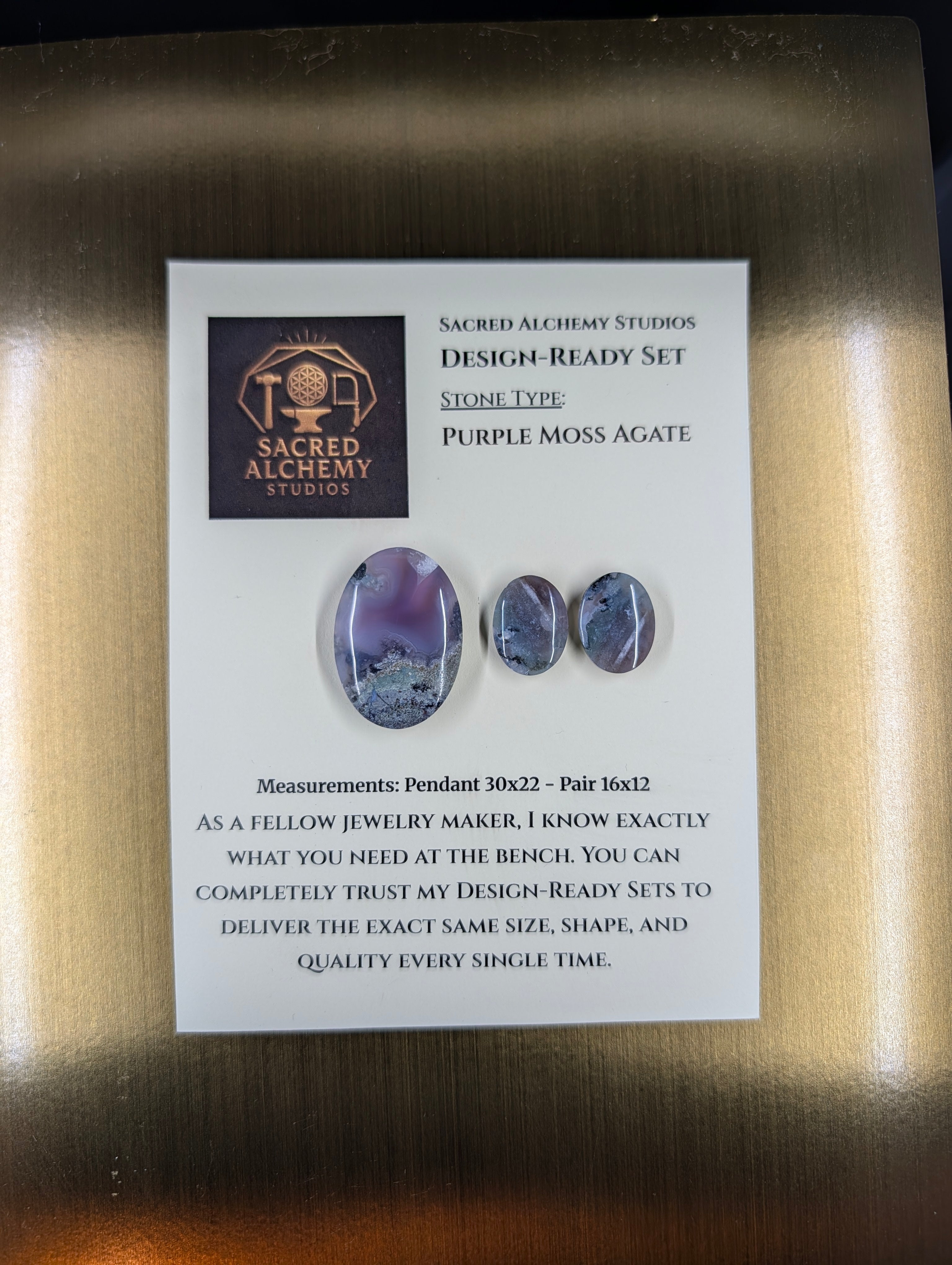 Oval Shape - Purple Moss Agate - Design-Ready Set