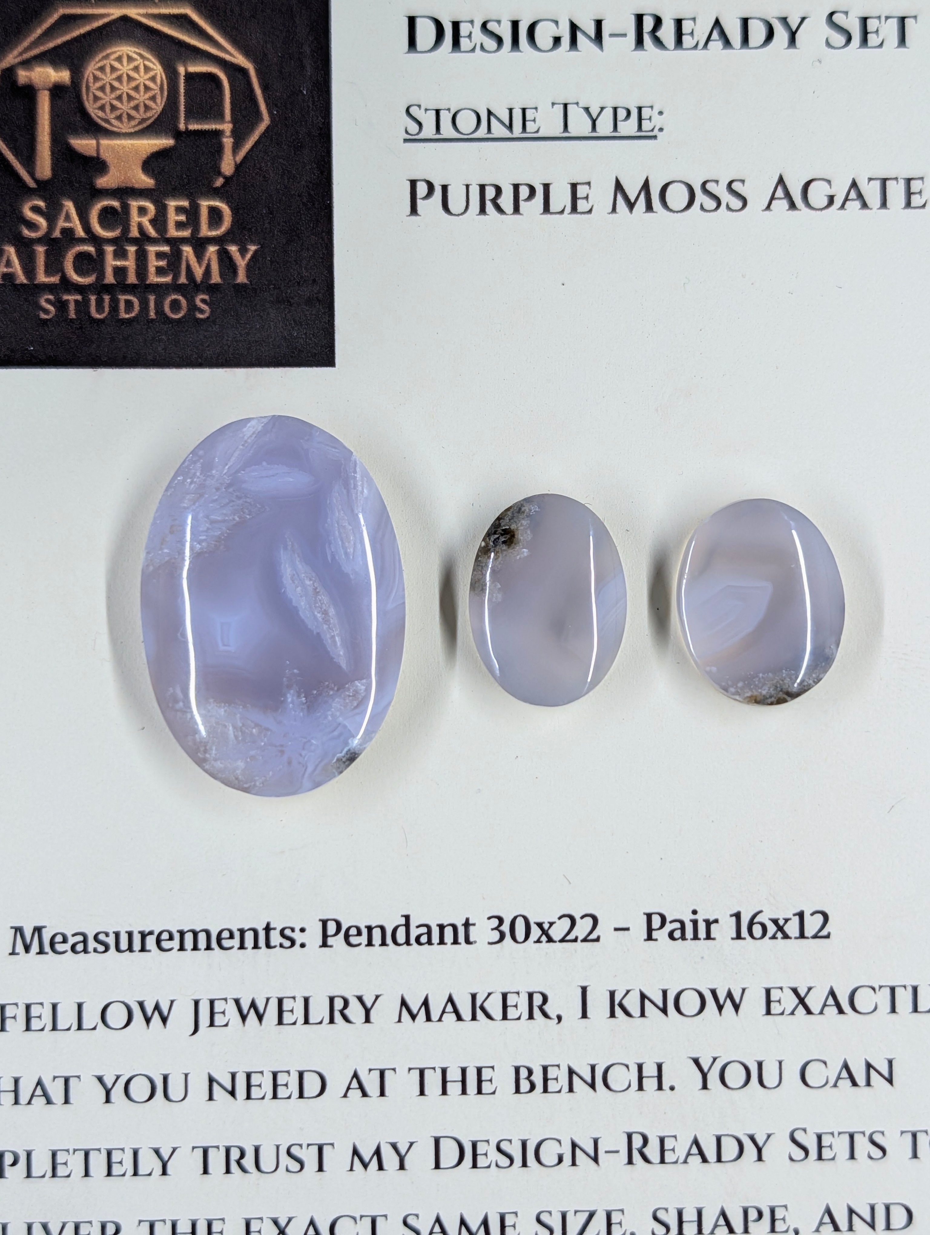 Oval Shape - Purple Moss Agate - Design-Ready Set