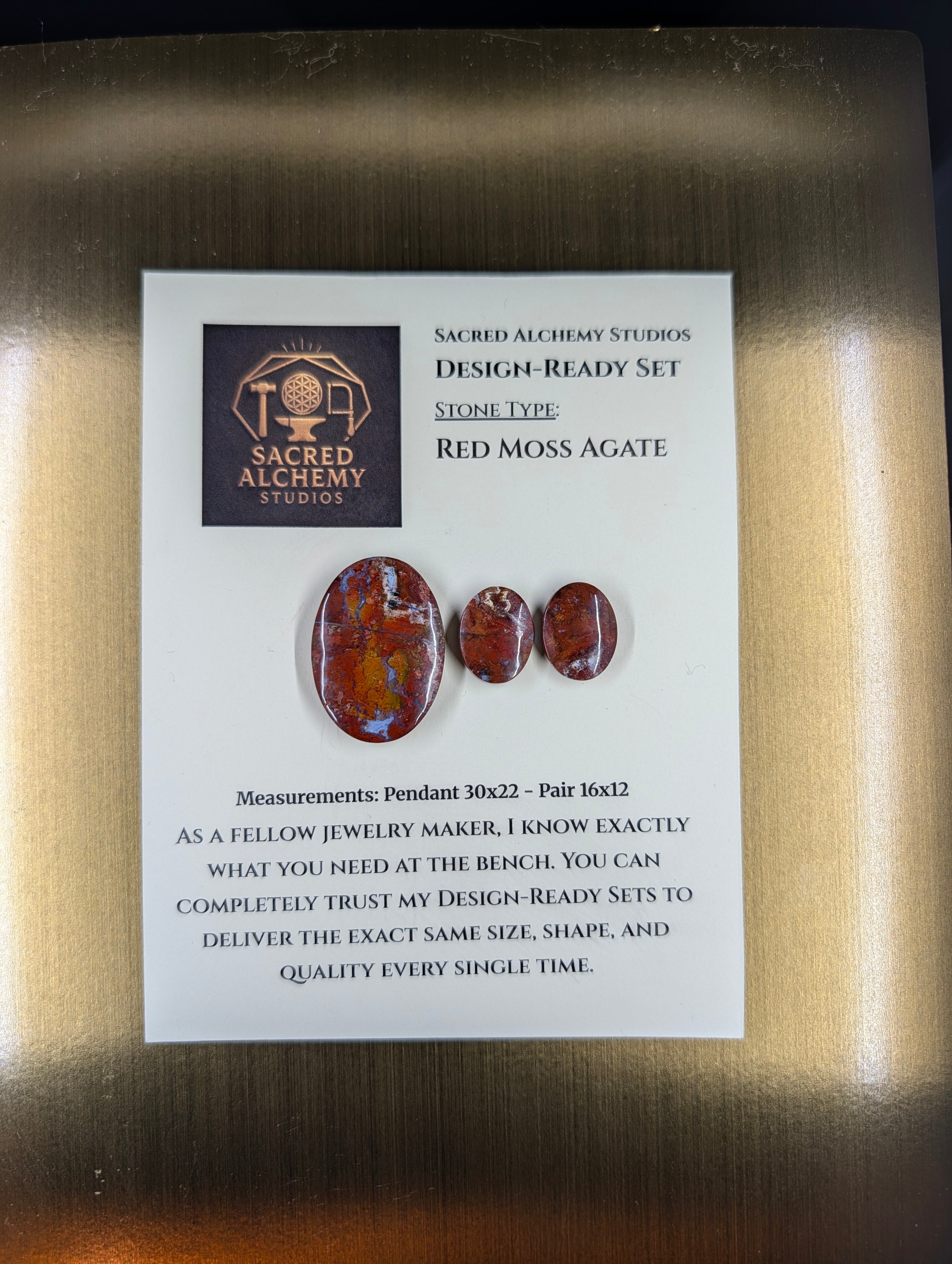 Oval Shape - Red Moss Agate - Design-Ready Sets