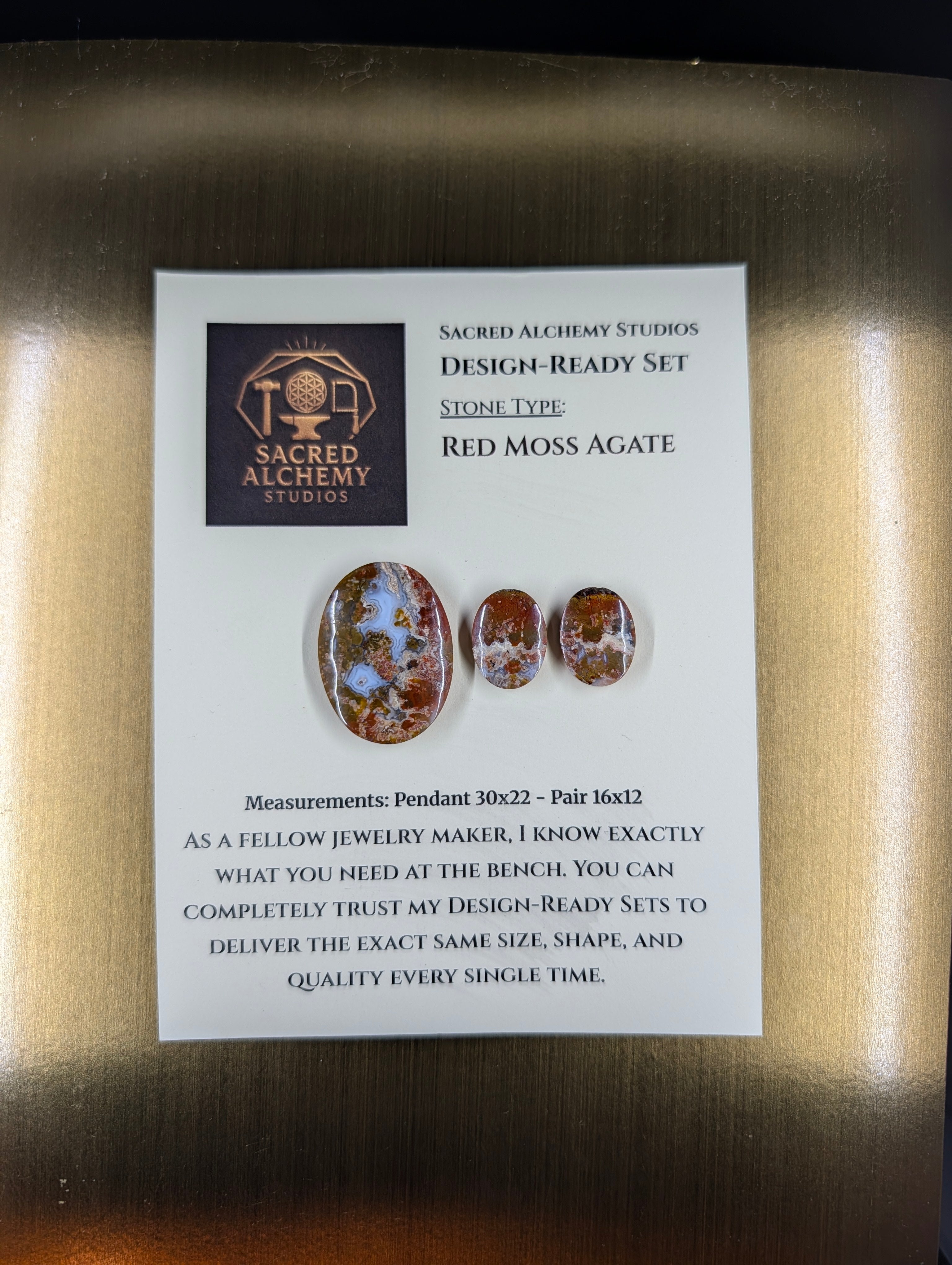 Oval Shape - Red Moss Agate - Design-Ready Sets